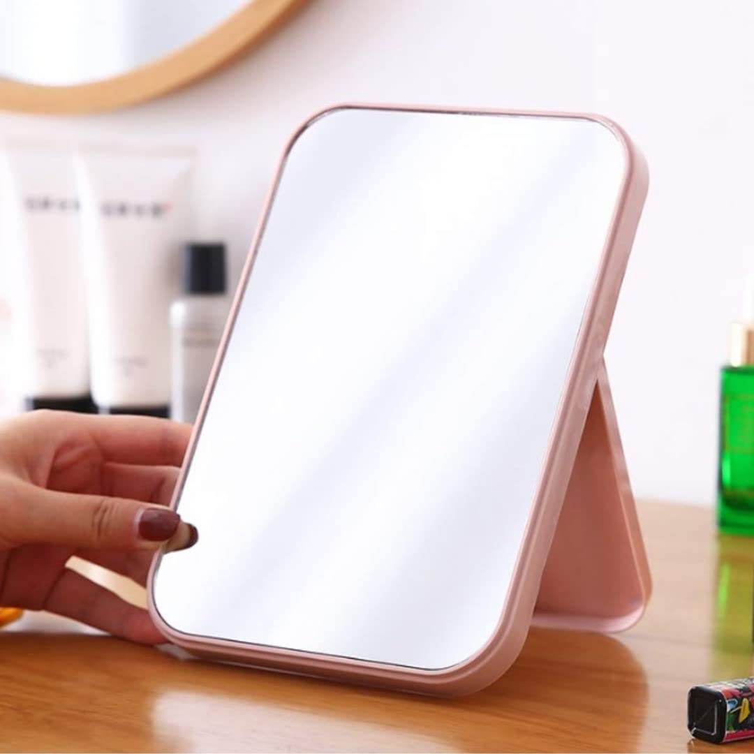 ONICORN® Portable Desktop Makeup Mirror with Adjustable Stand - Foldable Vanity Mirror for Women, Travel & Home Use - Pink Princess Cosmetic Mirror for Makeup, Skincare & Hair Styling