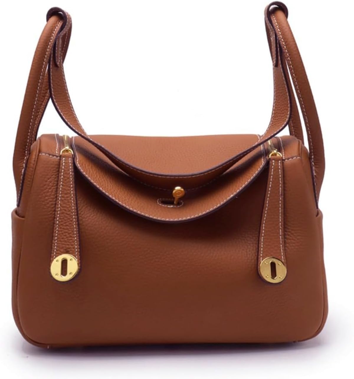 Genuine Leather Crossbody Tote Bag for Women - Square Design with Adjustable Shoulder Strap, 10.2×5.5×7.1 Inch - Perfect for Work, Travel & Everyday Use