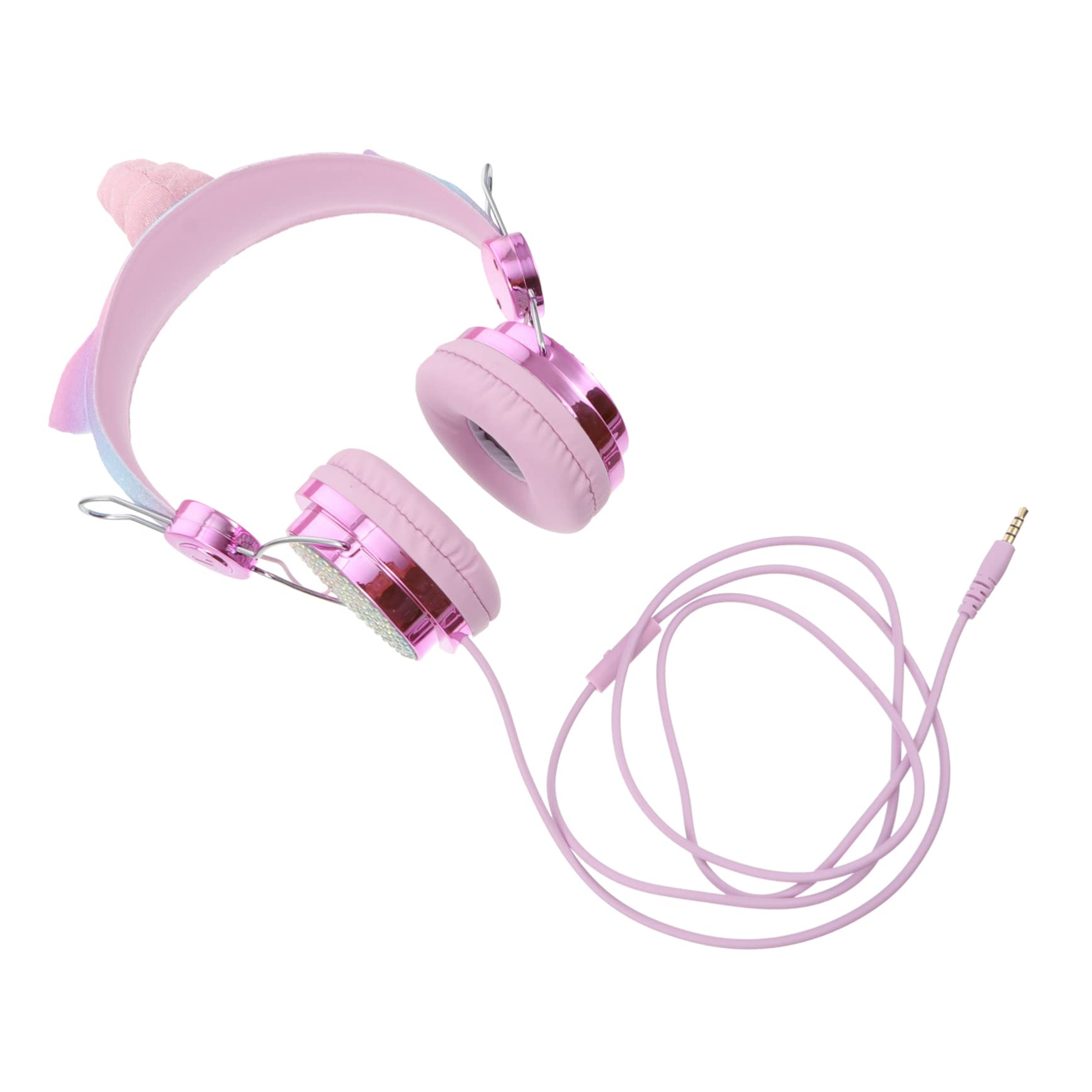 Hemobllo Cat Ear Headphones for Kids - Light Up Gaming Headset with Microphone, On-Ear Computer Headphones for Children (Pink/Blue) - Perfect for Online Classes, Gaming & Music Listening