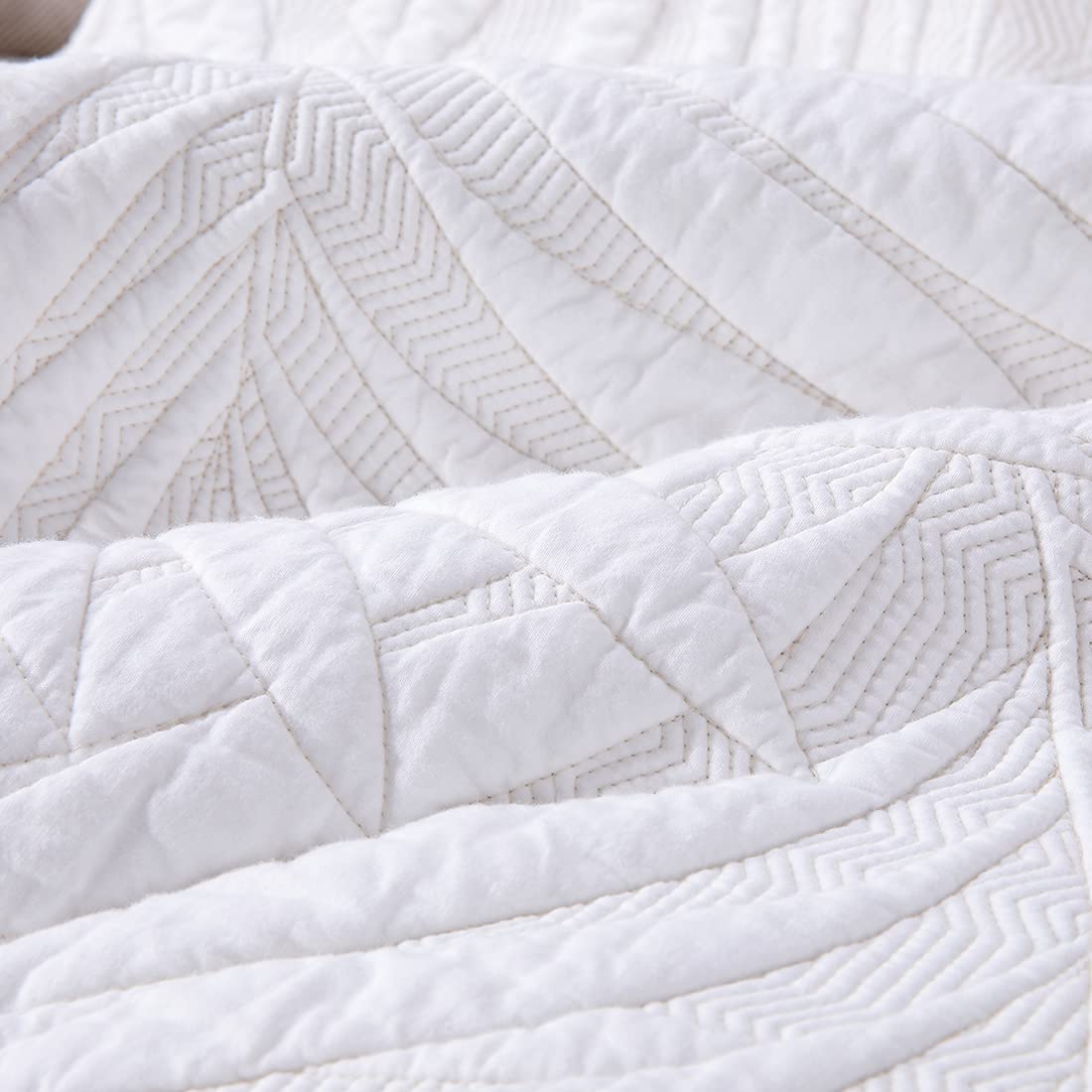 VCTOPS Leaf Embroidery Cotton Sofa Cover - Non-Slip Sectional Couch Protector for Pets, Recliners & L-Shaped Couches (White, 36x63 Inches) - Perfect for Living Room, Family Room & Pet-Friendly Homes
