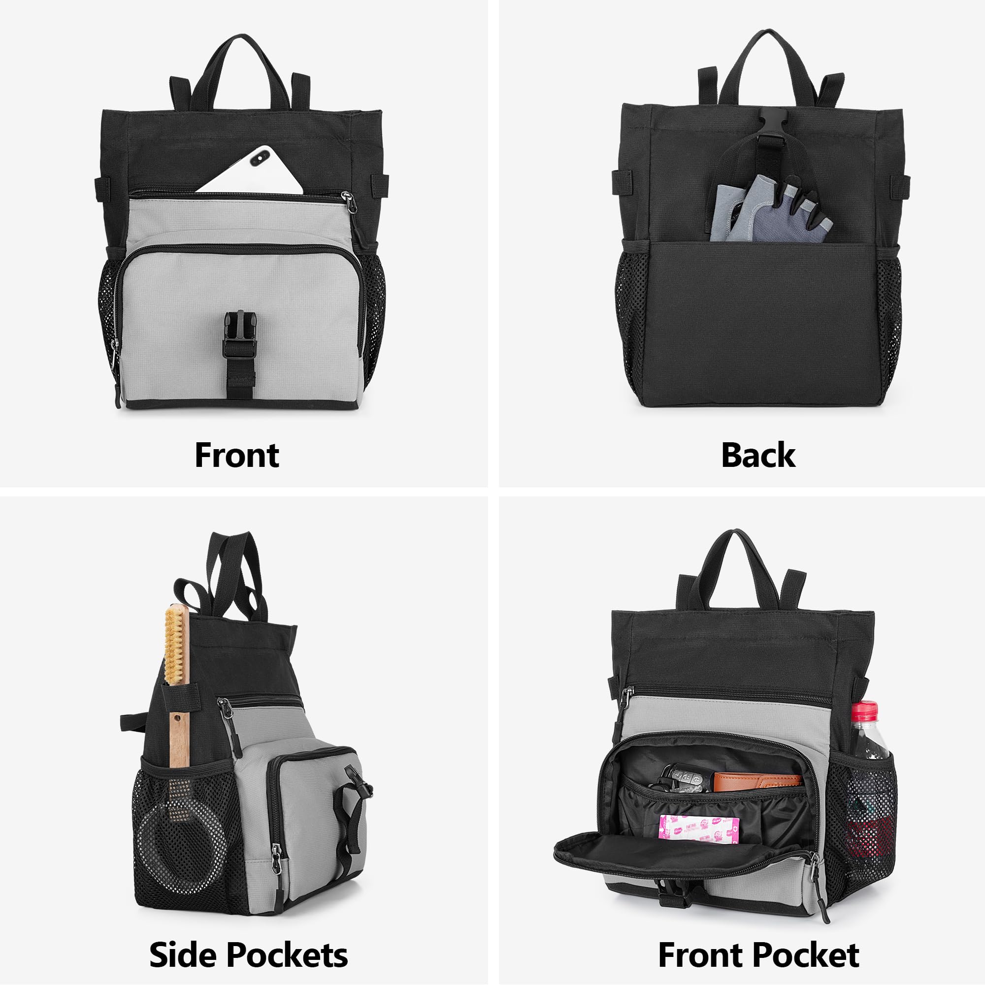 Premium Chalk Bucket Bag for Rock Climbing & Bouldering - Large Capacity with Aluminum Foil Lining, Magnetic Closure, Multiple Pockets & 2 Brush Holders (Patented Design) - Ideal for Indoor/Outdoor Climbing Gyms & Mountain Adventures