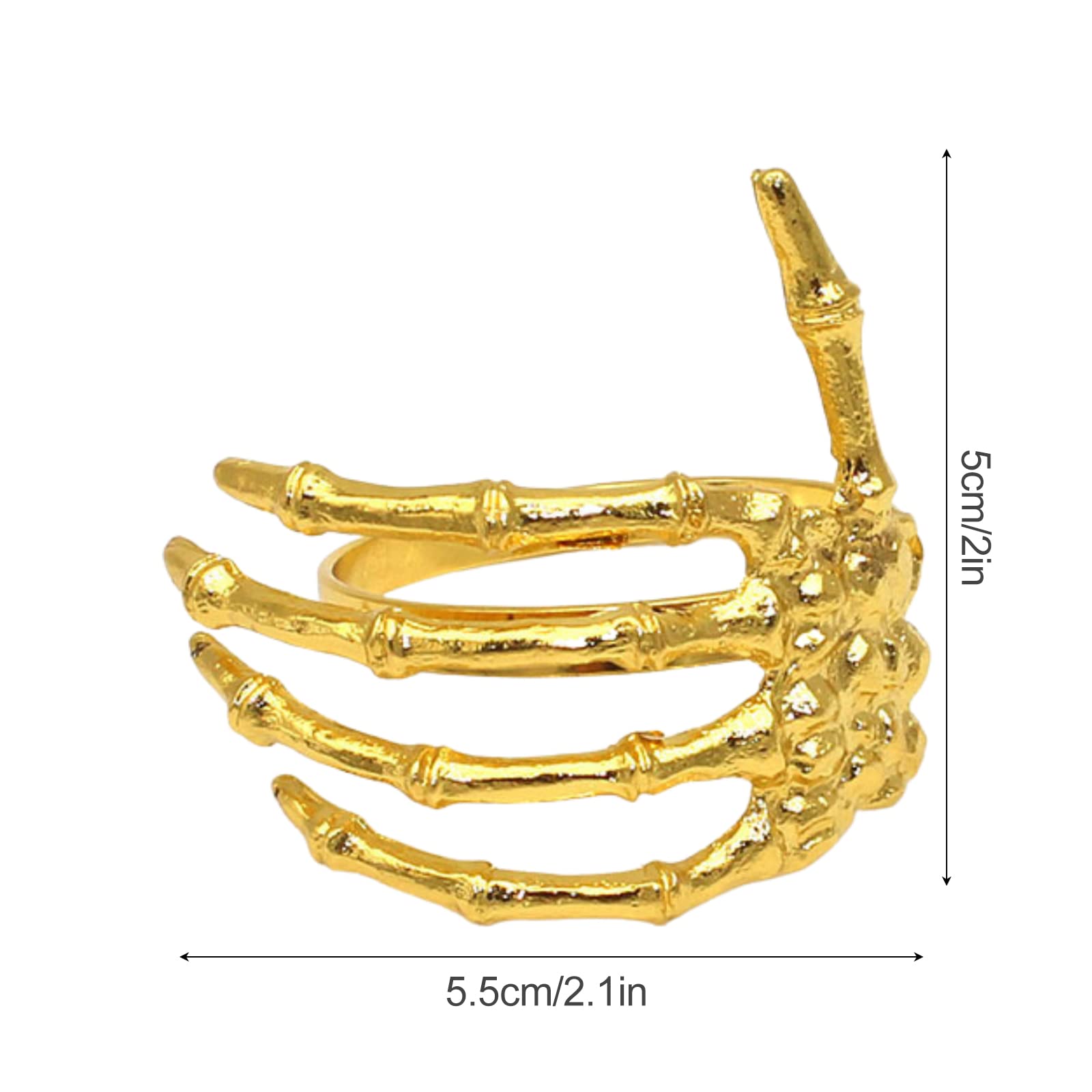 BestAlice Halloween Skull Napkin Rings Set of 12 - Gold Skeleton Hand Napkin Holders for Spooky Table Decor, Halloween Party Supplies & Haunted House Dining Accessories | Perfect for Halloween Dinner Parties, Themed Events & Gothic Home Decor