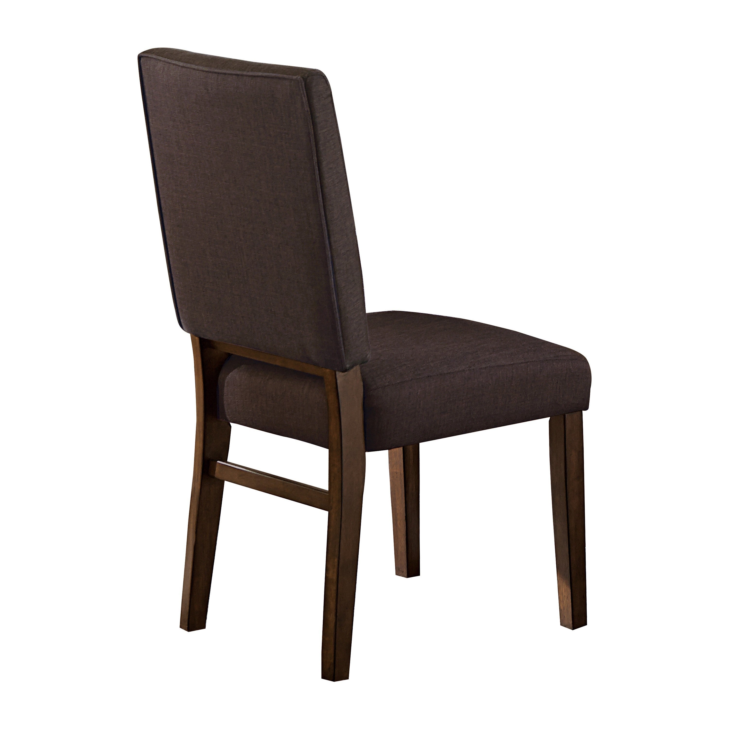 Chocolate Brown Fabric Upholstered Side Chairs 2-Piece Set with Walnut Finish Wooden Frame - Dining Room Furniture for Kitchen, Breakfast Nook, and Small Space Decor