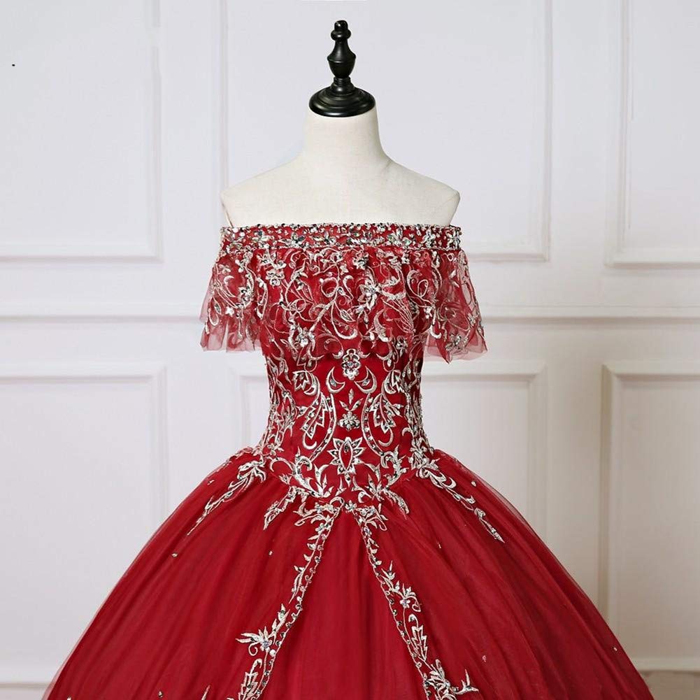 Emanni Women's Light Pink Lace Applique Beaded Crystal Sweet 16 Quinceanera Dress - Perfect for Quinceañera Celebrations, Sweet 16 Parties & Formal Events