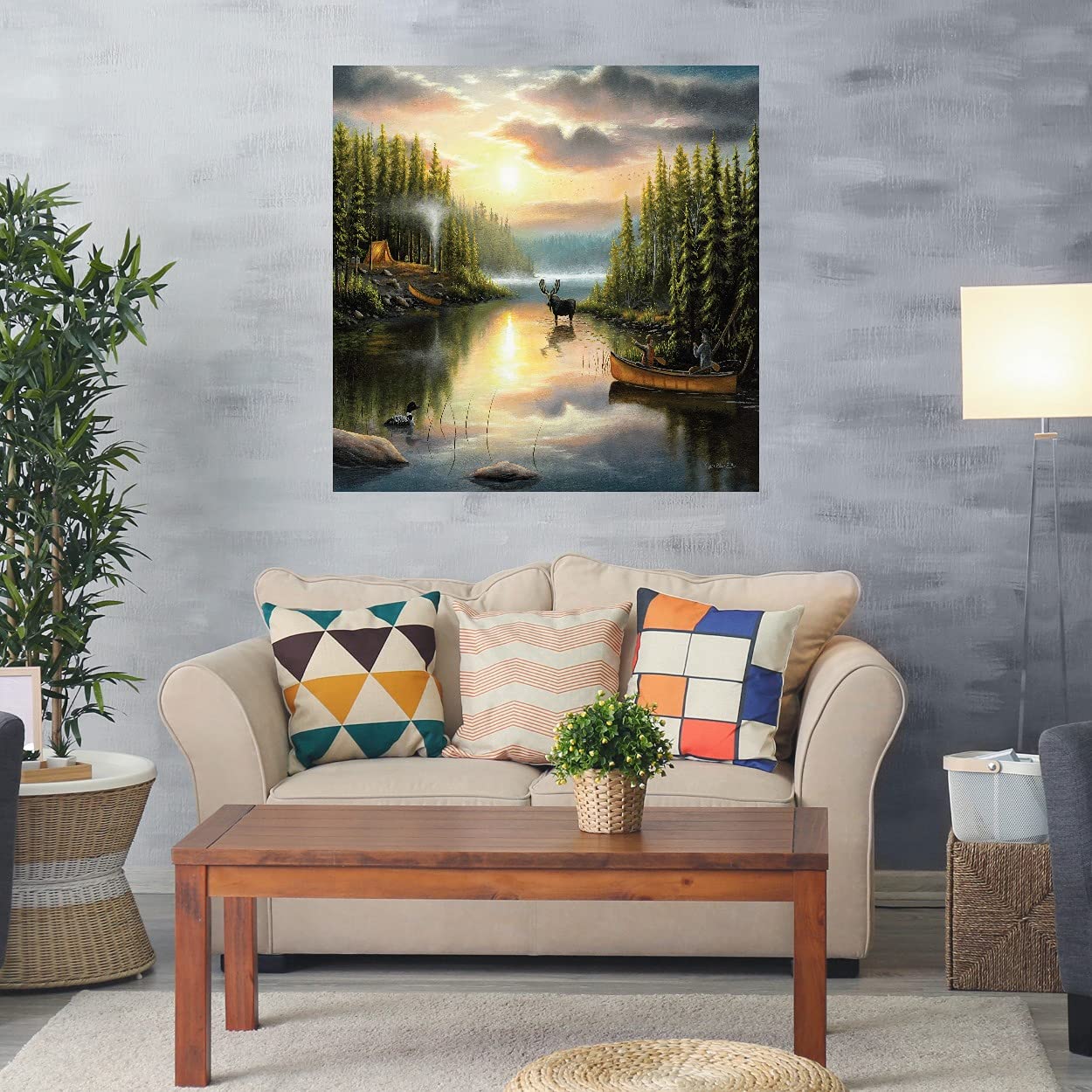 Chuck Black Fine Art Canvas - 'Memories With Dad' Wall Decor for Living Room, Bedroom & Office - 22x22 Inch Ready-to-Hang Painting - Perfect for Family Spaces, Gifts & Home Interior Design