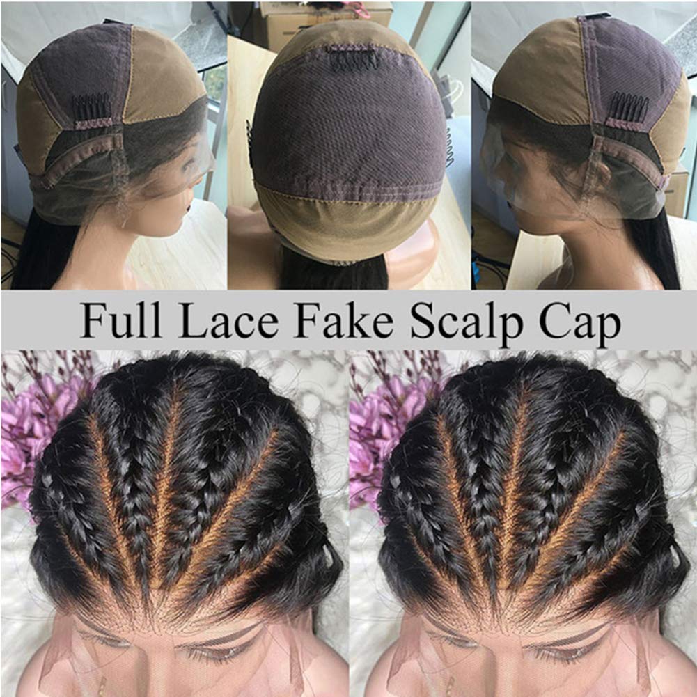 Natural Looking Fake Scalp Afro Kinky Curly Full Lace Wig with Invisible Knots | 150% Density Brazilian Remy Human Hair | Pre-Plucked Hairline with Baby Hair for Black Women | Perfect for Daily Wear, Cosplay & Special Occasions