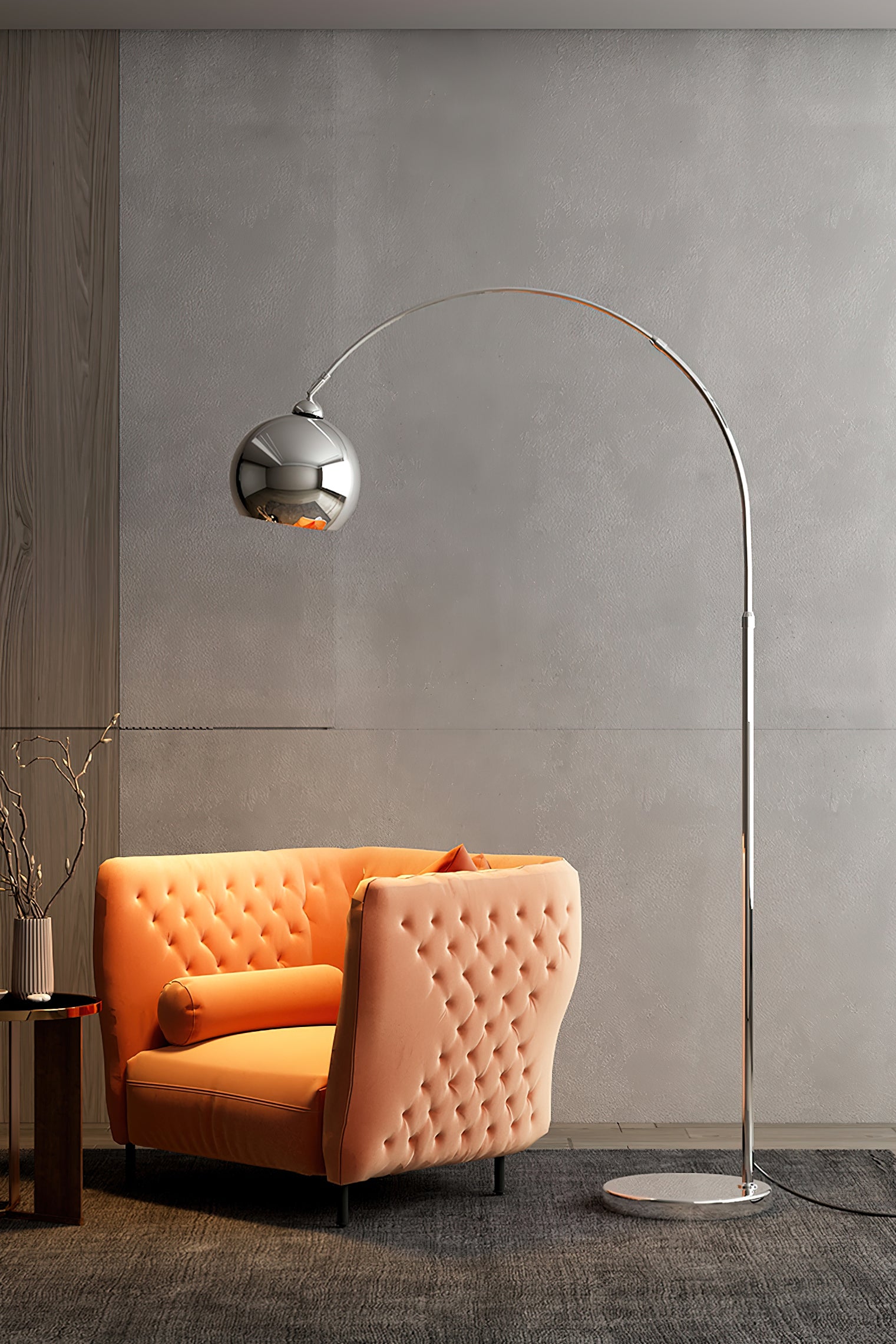 Modern Angler Floor Lamp - Adjustable LED Reading Light for Living Room, Bedroom & Office - Dimmable Standing Lamp with Flexible Gooseneck Design - Perfect for Reading, Working & Relaxing