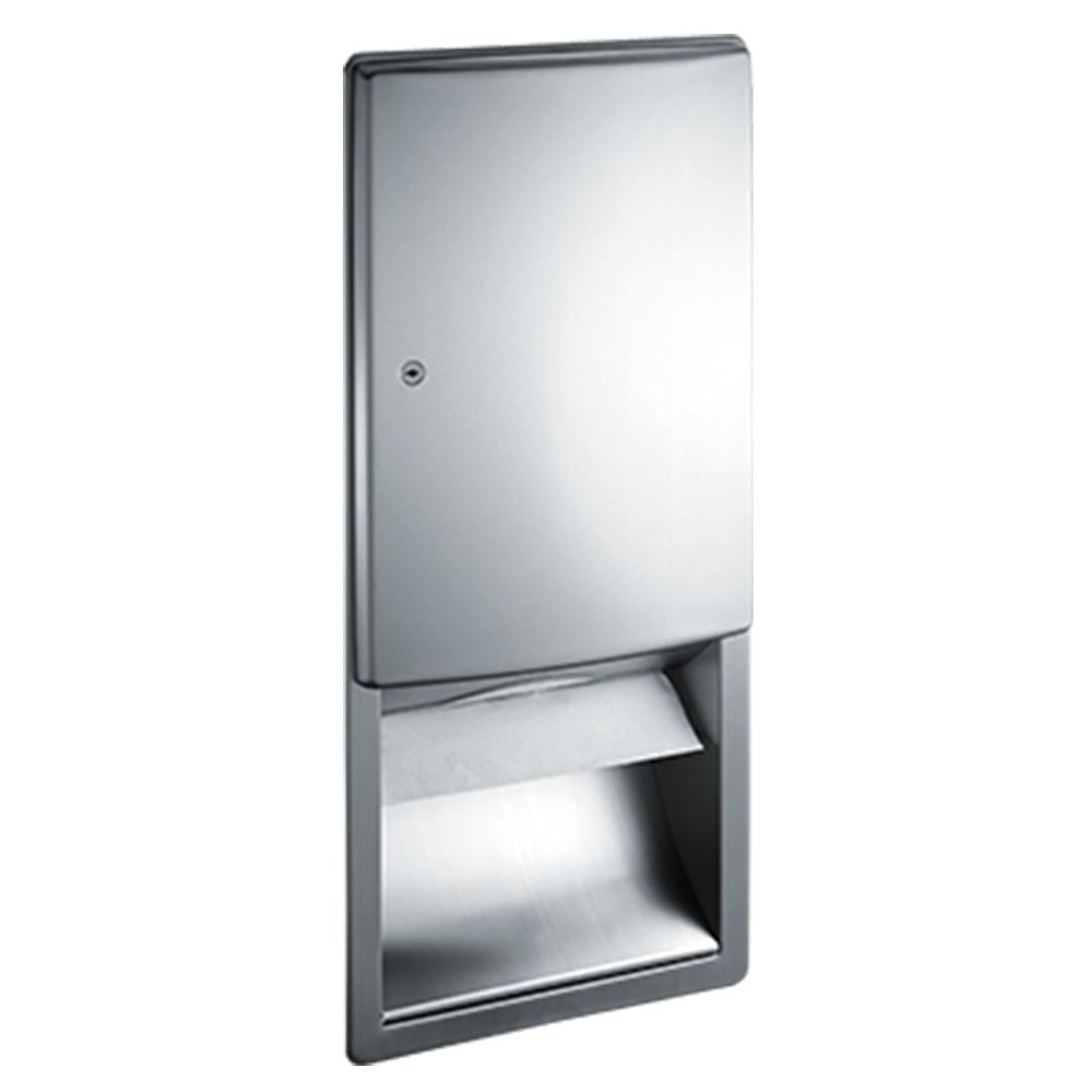 ASI 20452 Recessed Satin Paper Towel Dispenser - Wall-Mounted for Restrooms, Kitchens & Commercial Spaces