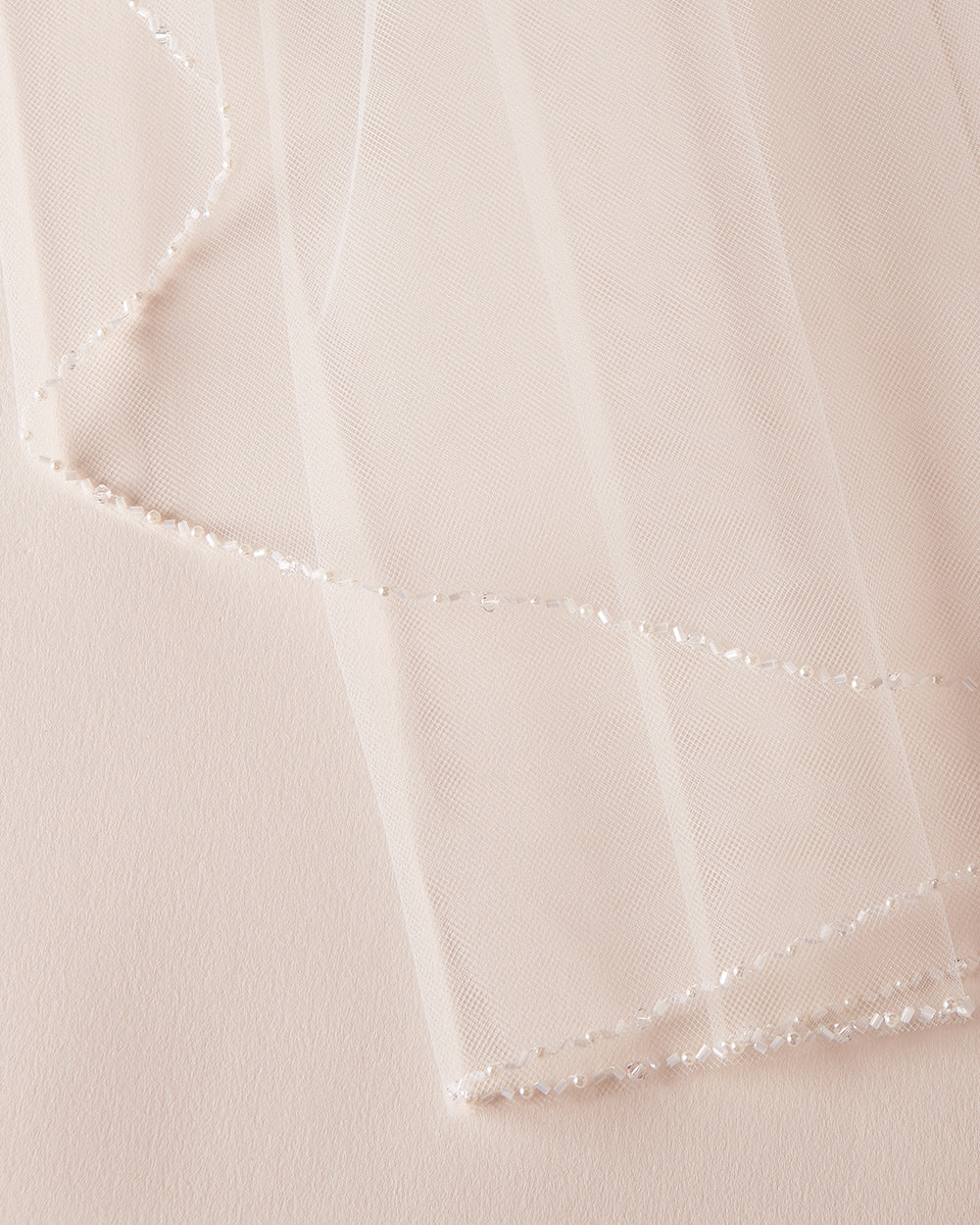 Elegant Beaded Wedding Veil - Sheer & Lightweight Bridal Accessory for Boho, Beach & Garden Weddings