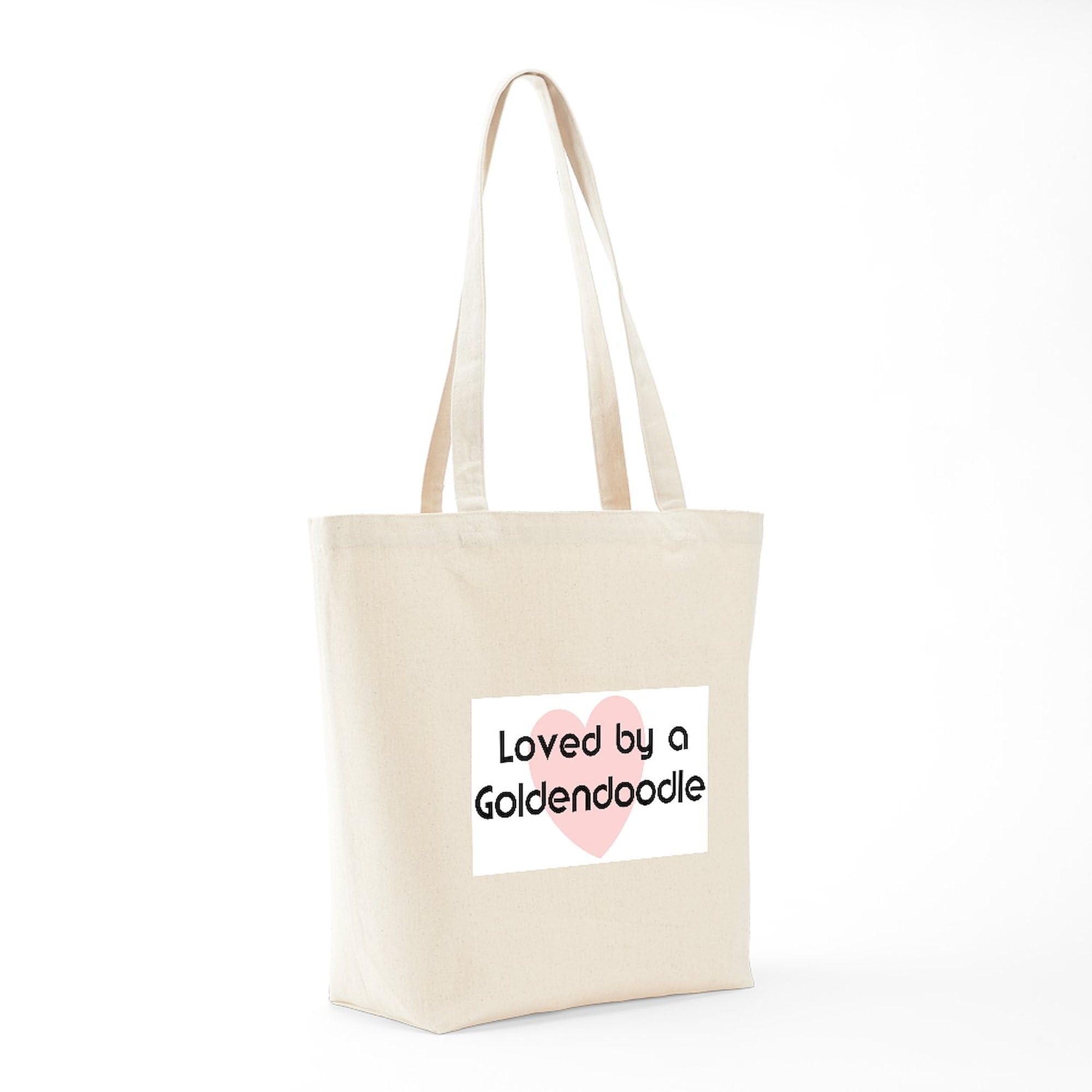 Loved By A Goldendoodle Canvas Tote Bag - Eco-Friendly Reusable Shopping Bag for Dog Lovers | Perfect for Groceries, Beach Trips & Dog Park Outings
