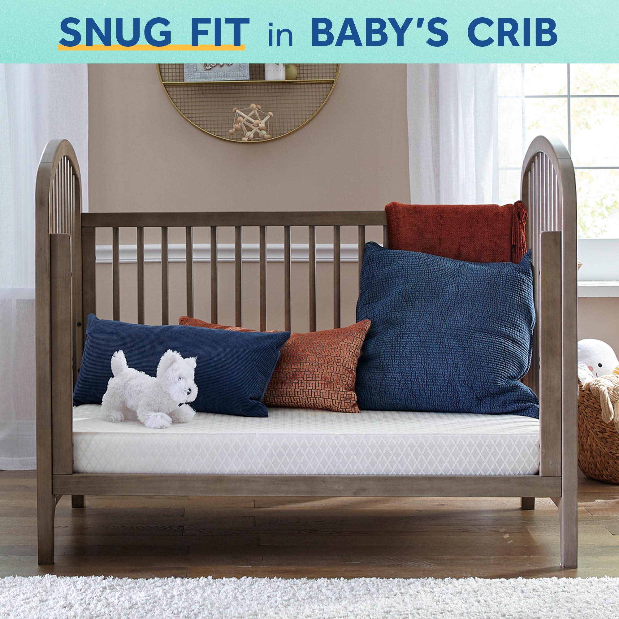 Sealy Baby Posturepedic Grow Breathable 2-Stage Waterproof Crib Mattress & Toddler Bed - Non-Toxic Cotton Cover, GREENGUARD Gold Certified, Safety Tested, Made in USA (52