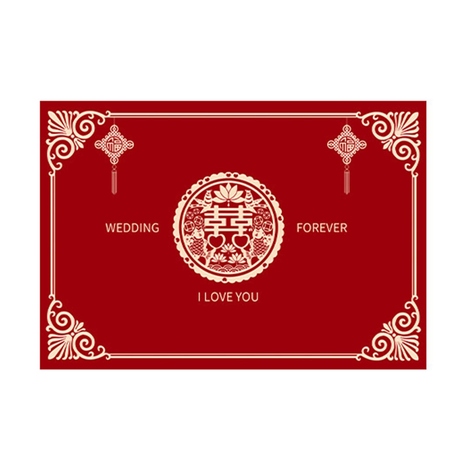 Non-Slip Double Happiness Door Mat - Washable Polyester Floor Mat for Bedroom & Indoor Use - Fade-Resistant, Easy to Clean - Perfect for Home Entryway, Living Room & Kitchen Decor