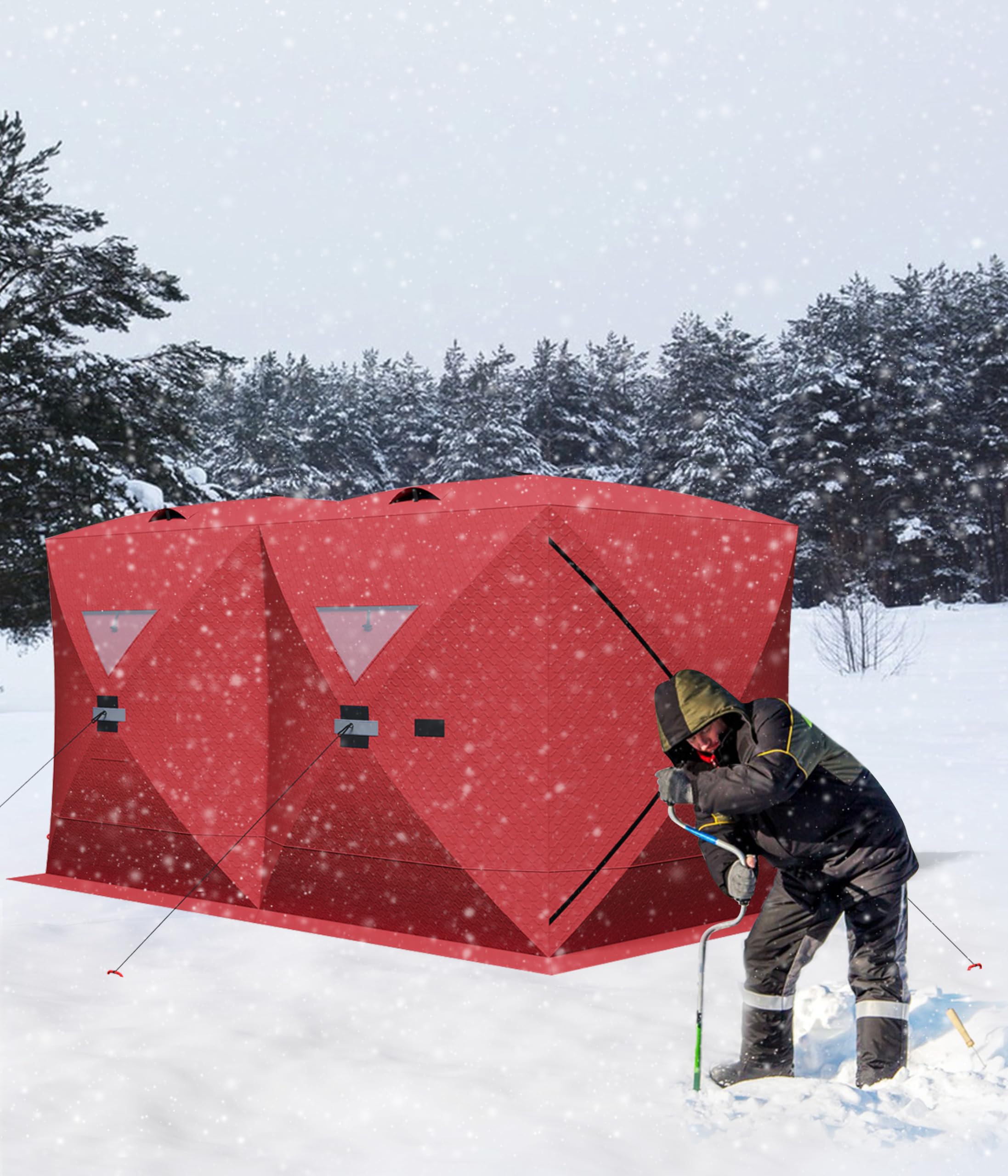 **Best Ice Fishing Tent - Thickened Warm & Windproof Pop-Up Portable Hub Shelter for Winter Fishing - Perfect for Ice Anglers & Outdoor Enthusiasts**