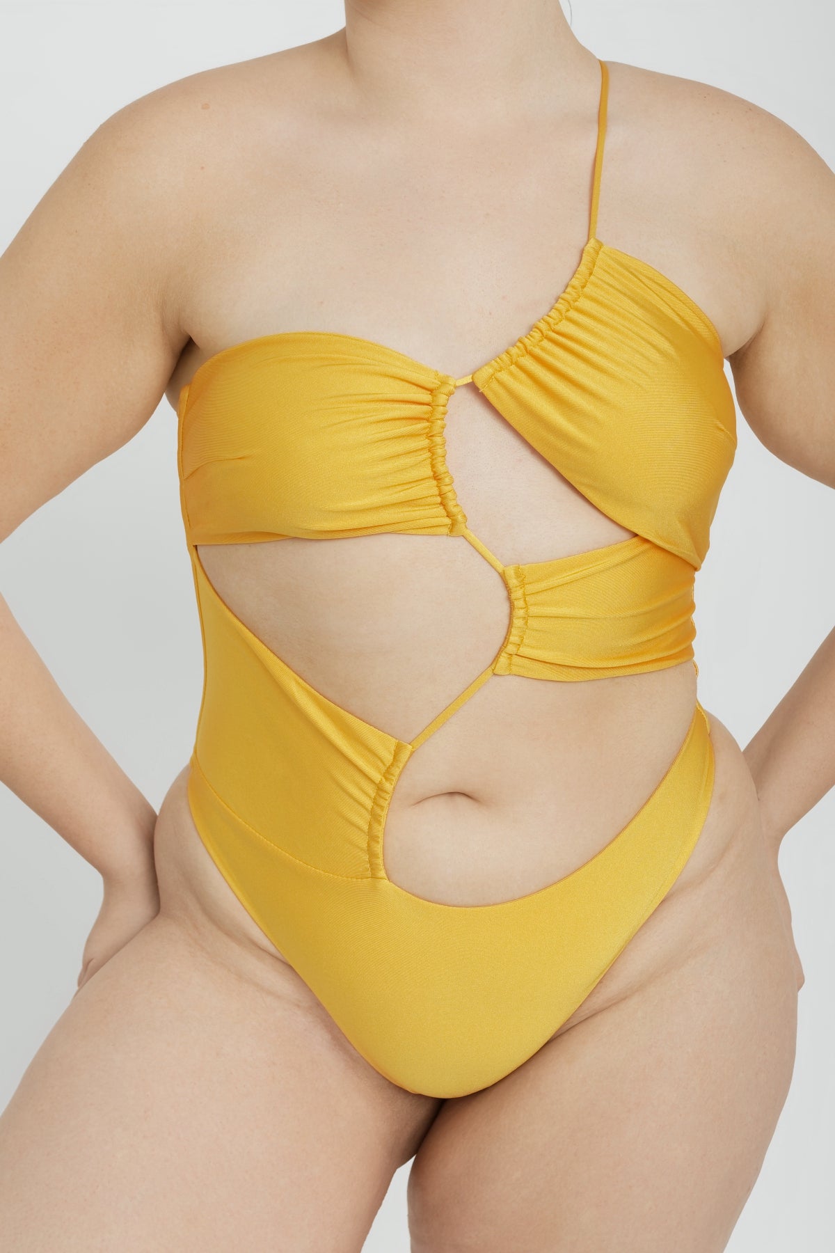 Biscayne One Piece Swimsuit - Warm Yellow Color for Women | Perfect for Beach Vacations, Pool Parties & Summer Getaways