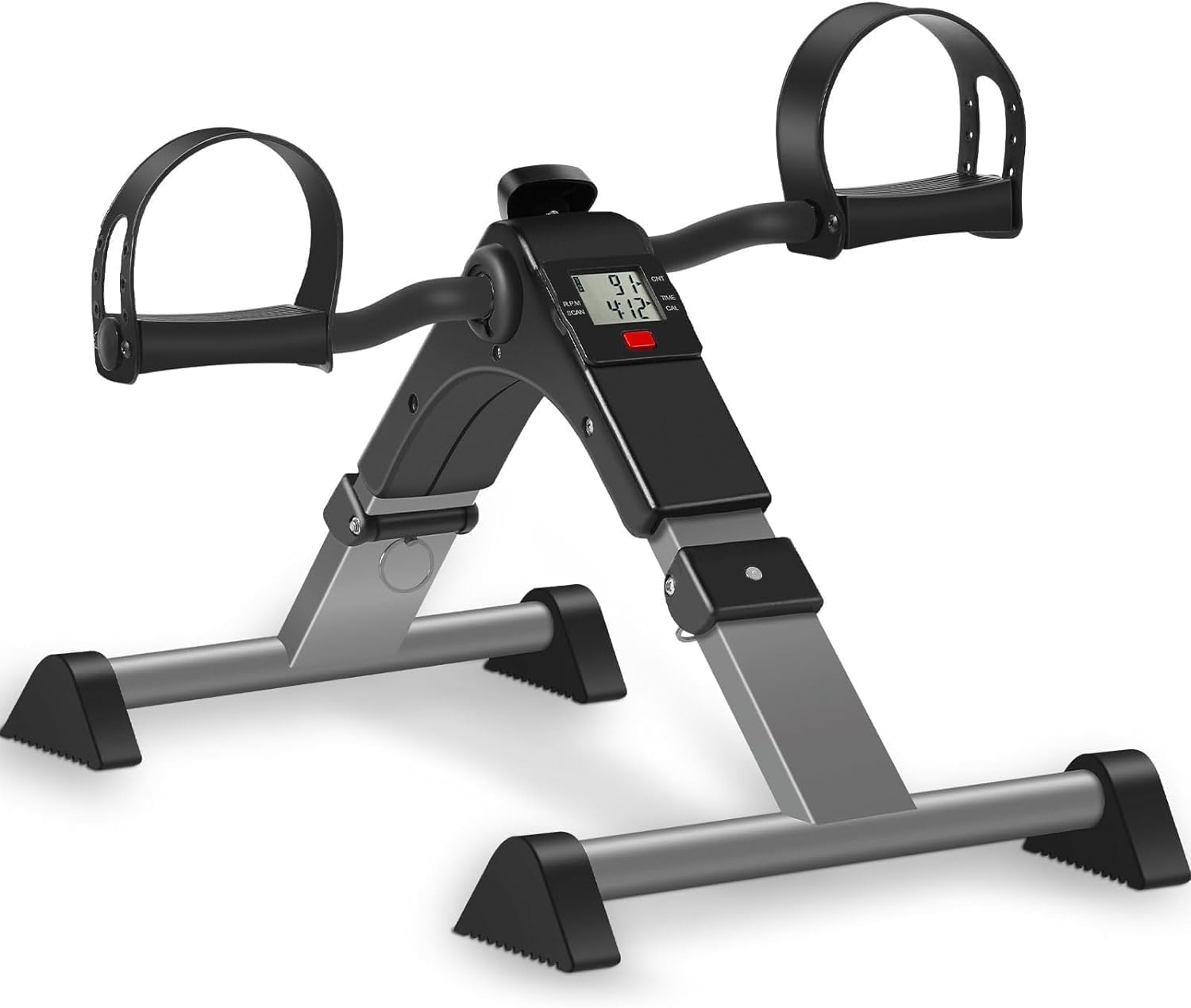 TABEKE Under Desk Bike Pedal Exerciser - Foldable Mini Exercise Bike for Leg & Arm Workouts, Adjustable Resistance with LCD Display - Perfect for Office, Home & Seniors Fitness
