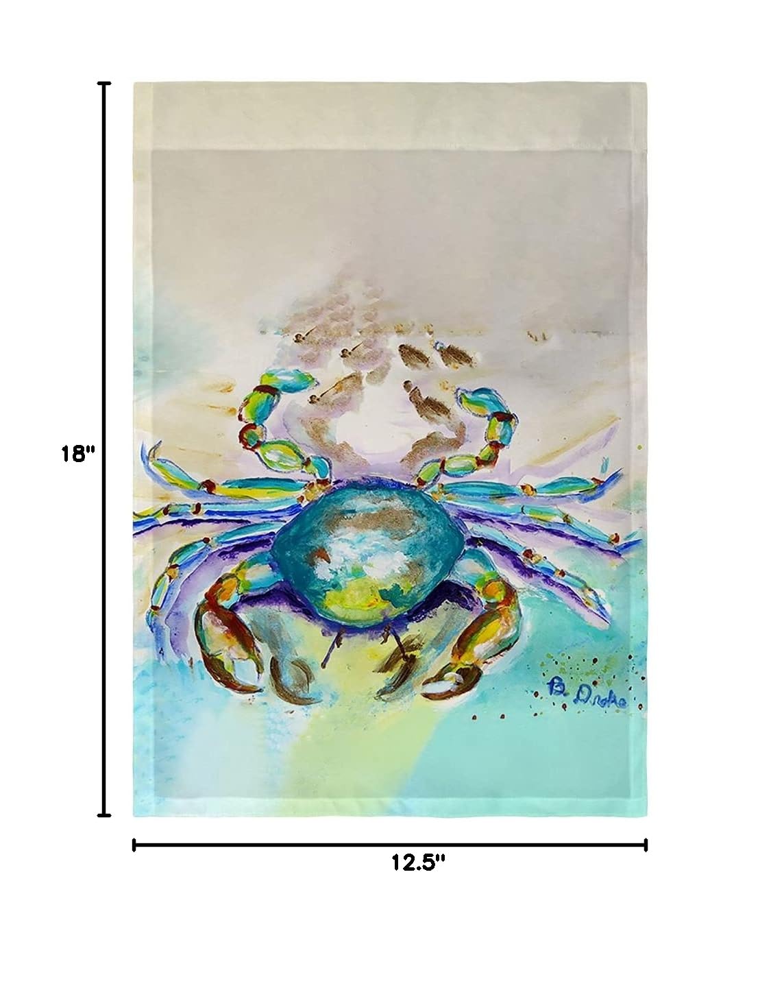 Betsy Drake FL1145 12.5 x 18 Inch Alaskan Crab Flag - Durable Outdoor Decorative Flag for Patio, Garden, and Beach Decor