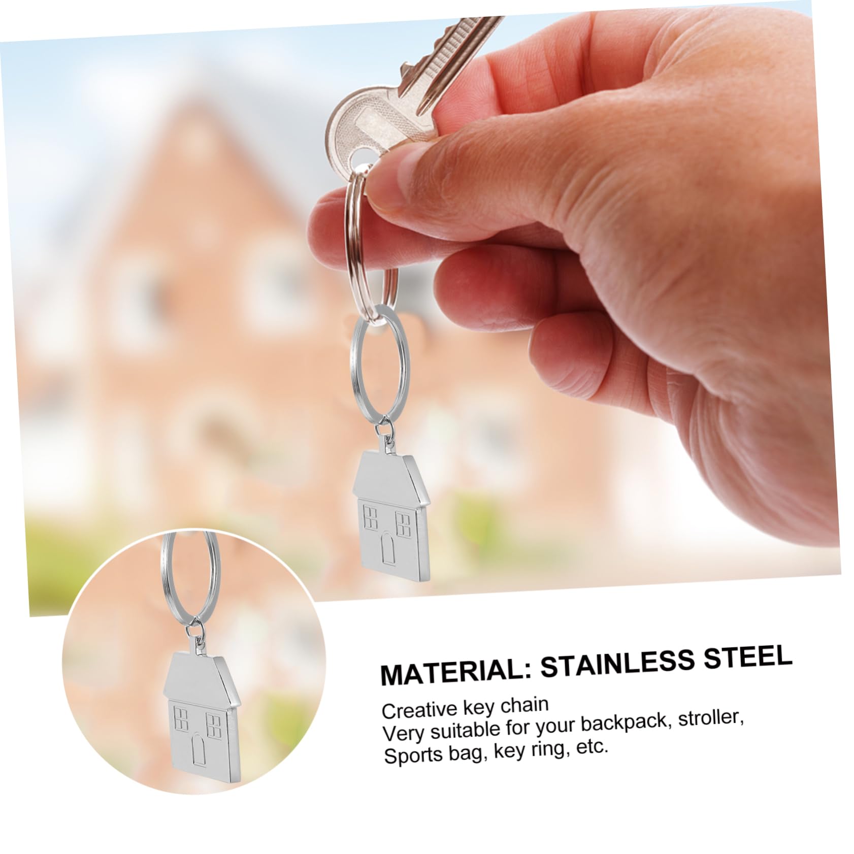 VALICLUD 4-Piece House Shaped Keychain Set - Perfect Housewarming Gift for Couples & New Homeowners - Moving in Present from Real Estate Agents - Great for House Keys, Anniversary Gifts & New Home Decor