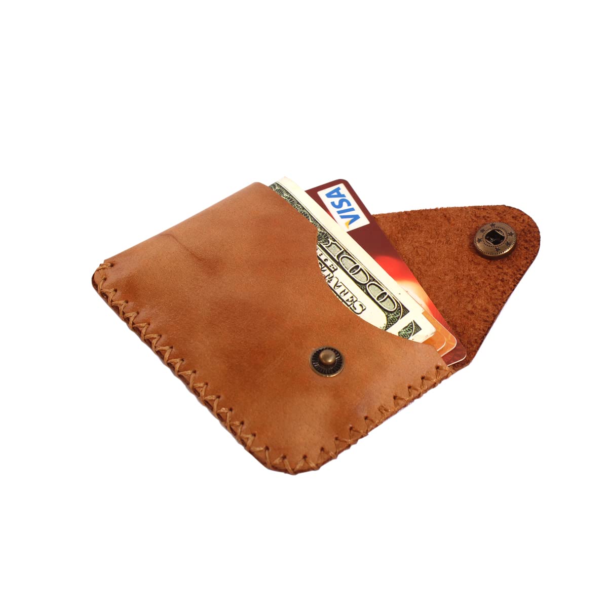 Handmade Genuine Leather Slim Card Holder Wallet - Front Pocket Minimalist RFID Blocking Card Organizer for Men & Women - Perfect for Travel, Business Cards, and Everyday Use