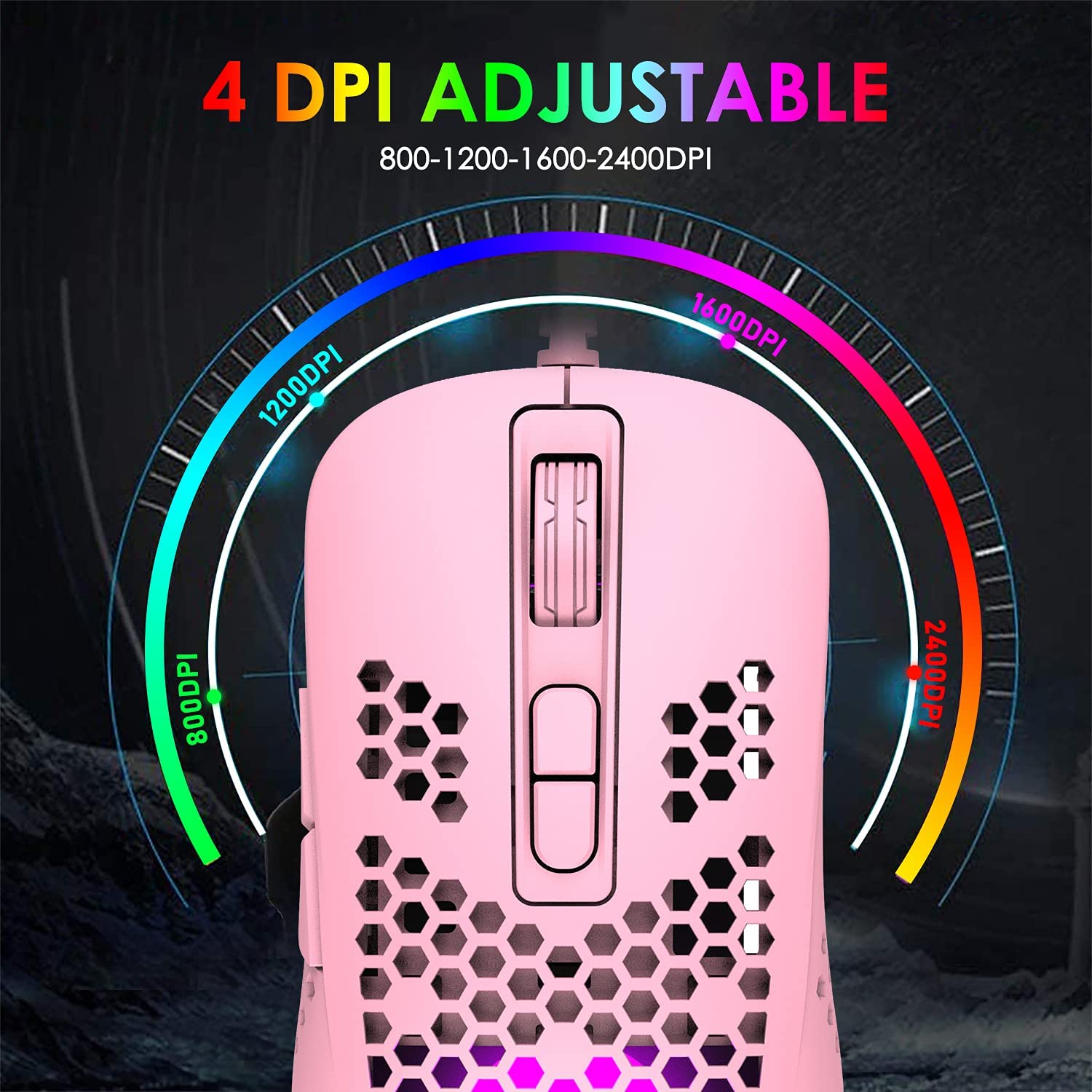 KUIYN 60% Wired Compact Gaming Keyboard and Mouse Set - 61 Keys RGB Backlit Mechanical Keyboard, Honeycomb Optical Gaming Mouse with Mouse Pad - Perfect for PC Gaming, Esports, and Office Work