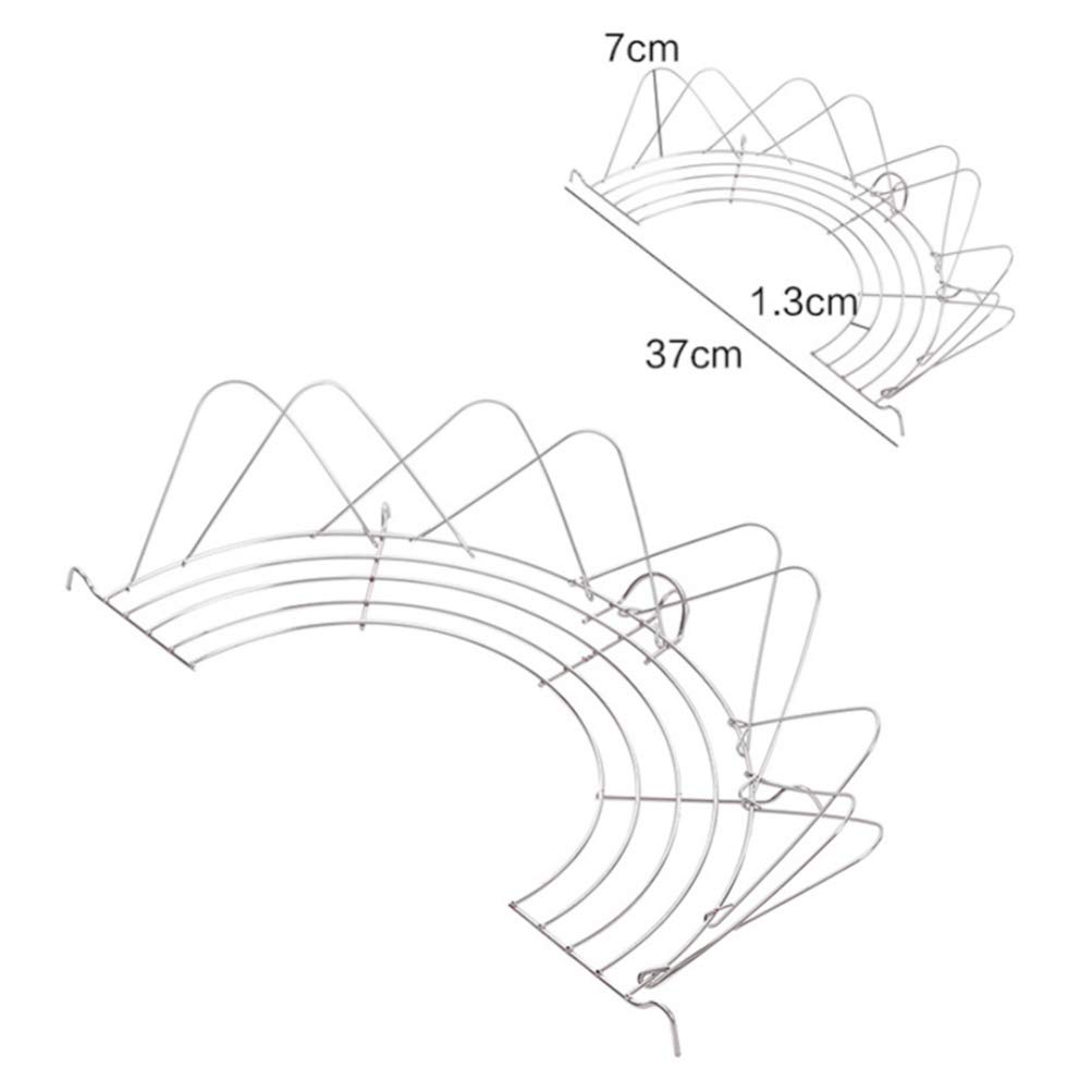 2Pcs Stainless Steel Tempura Rack & Wok Fry Pan Drainer - 38cm Silver - Perfect for Deep Frying Chicken, Vegetables & Seafood - Ideal for Home Cooking & Restaurant Use