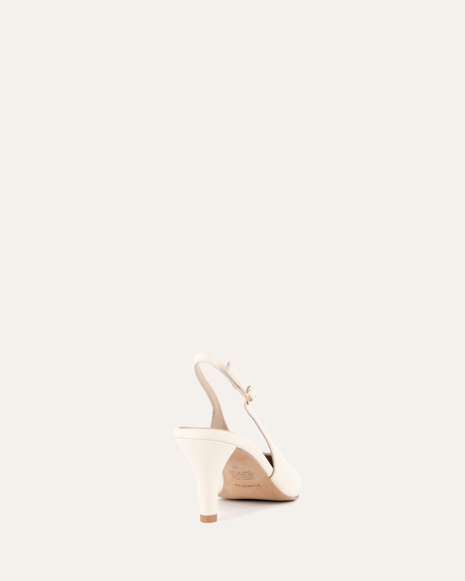 Justine Mid Heel Off White Leather Women's Shoes - Elegant & Comfortable for Work, Parties & Weddings