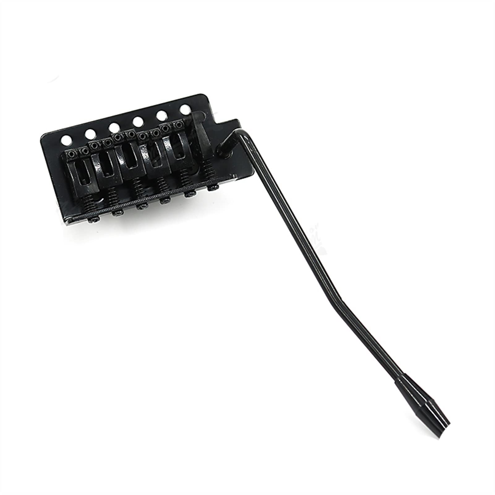 Electric Guitar Bridge - Single Shake Vibrato System with Puller Plate & Flat String Code for Rocker Six HOL Guitar Replacement Parts (Black) | Perfect for Rock, Metal & Blues Performances