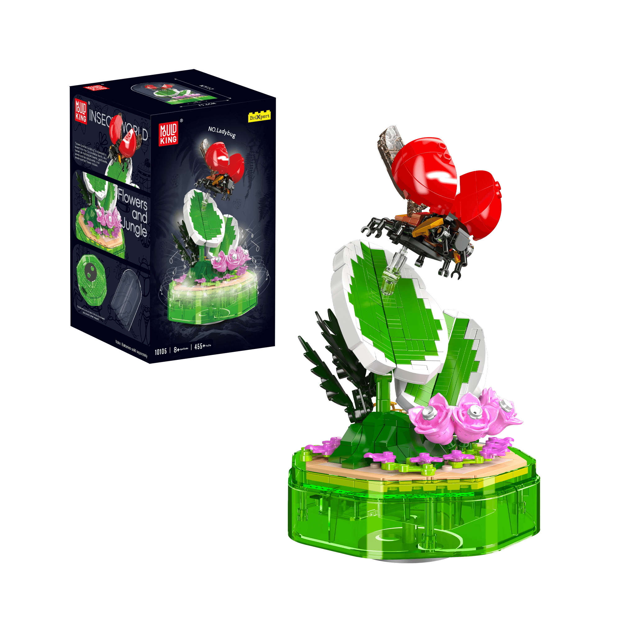 Mould King 10105 Ladybug Music Box Building Blocks Set - 455 Pieces STEM Toy for Kids, Creative DIY Gift for Girls & Boys | Perfect for Birthday, Christmas & Educational Play