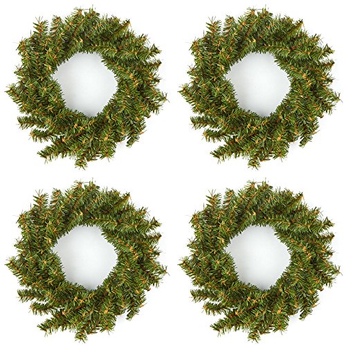 Artificial Pine Wreaths (8 Inch) | Set of 4