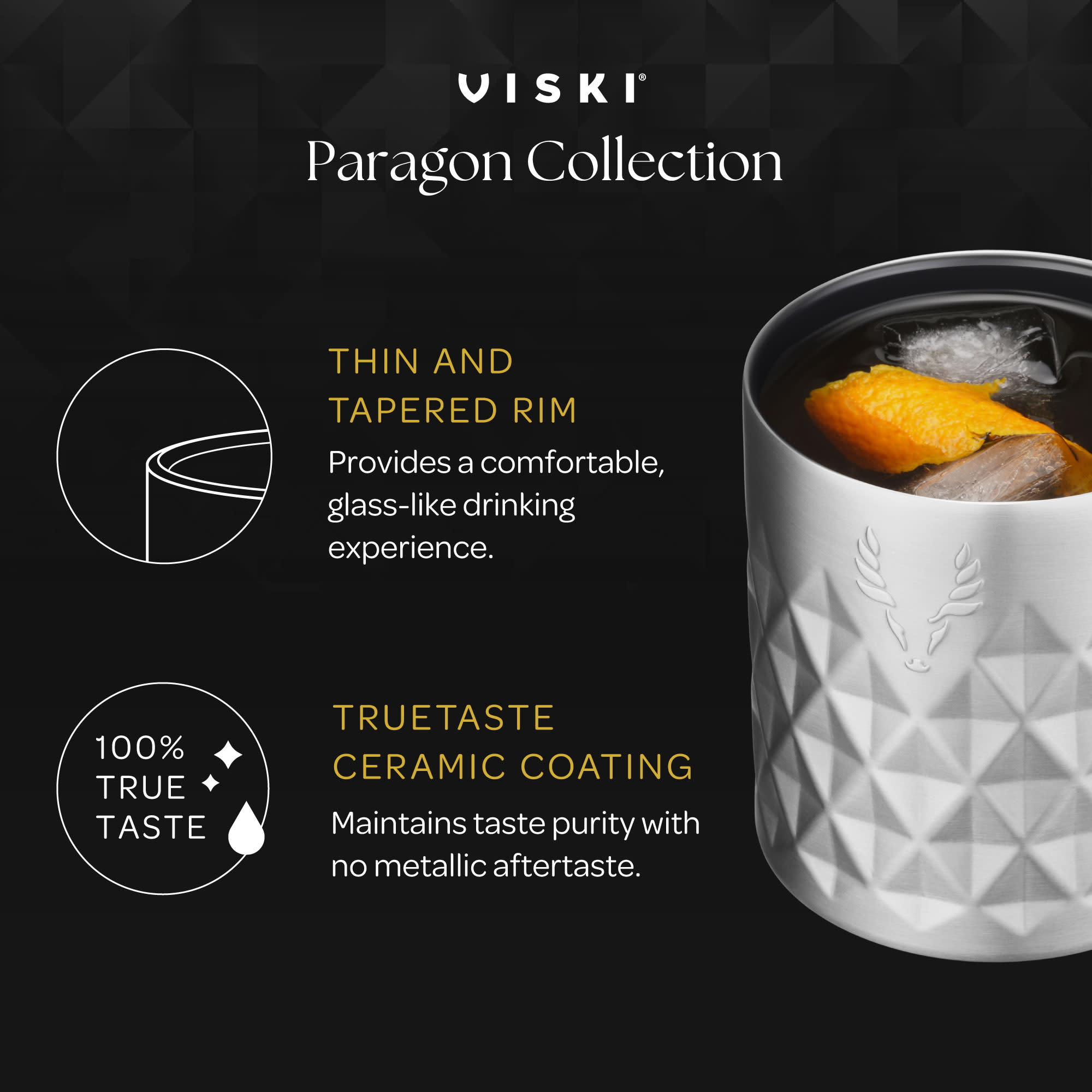 Premium Stainless Steel Gold Rocks Tumbler - Insulated Whiskey & Cocktail Glasses for Bourbon, Scotch & Iced Coffee - Perfect for Home Bar, Gifts & Outdoor Adventures