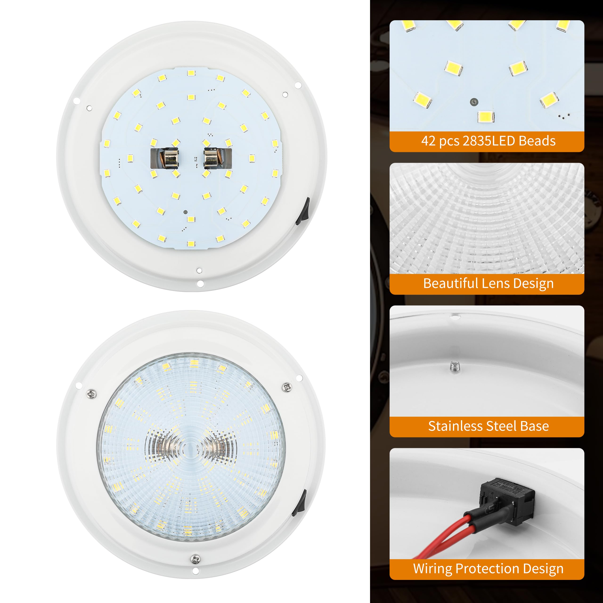12V Marine Boat Dome Light - 5.5