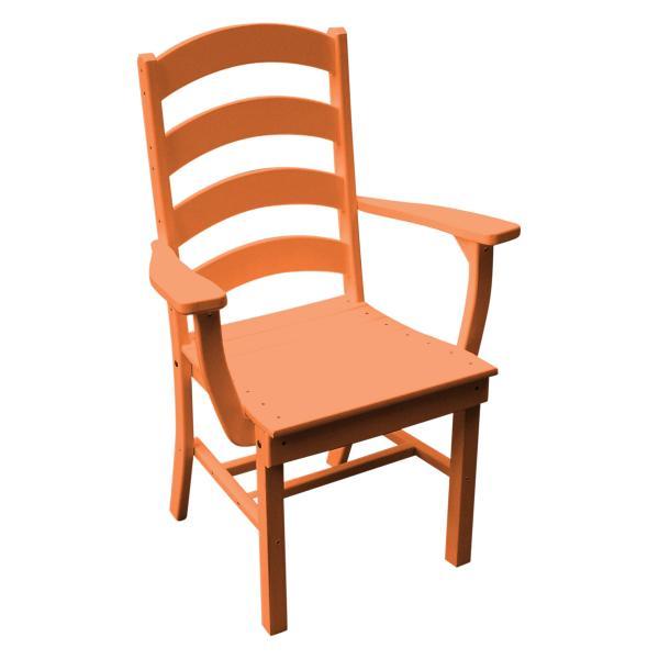 Ladderback Dining Chair with Arms - Solid Wood Kitchen & Dining Room Furniture for Home, Restaurant & Cafe Use