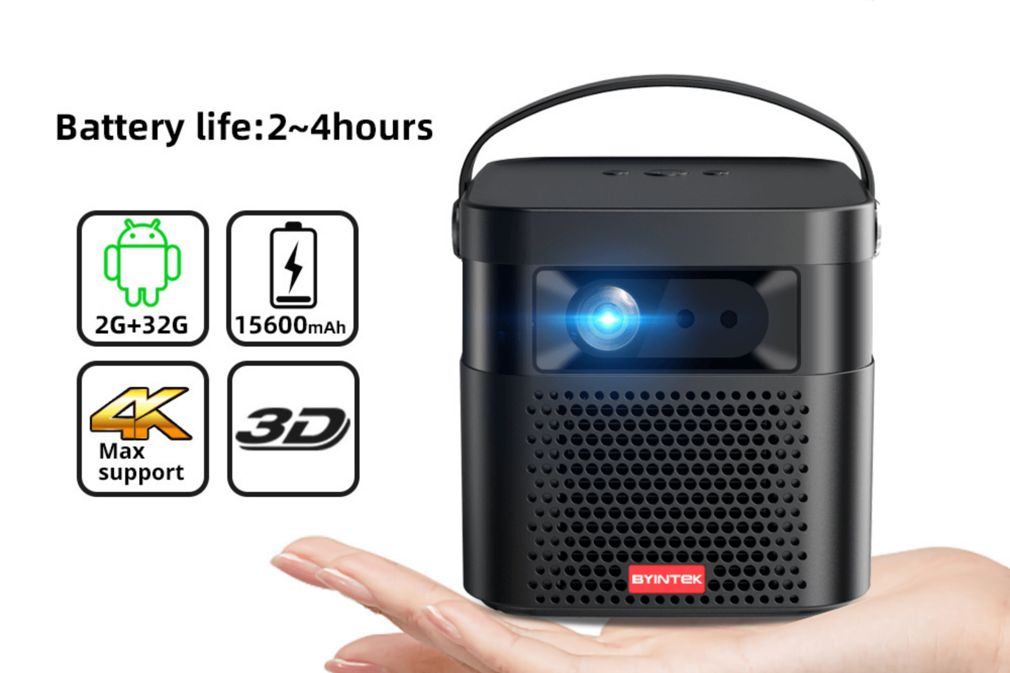 Smart 3D Portable Projector TL 70 - Full HD 1080P, WiFi & Bluetooth, Home Theater Movie Projector for Indoor/Outdoor Movies, Gaming, and Presentations