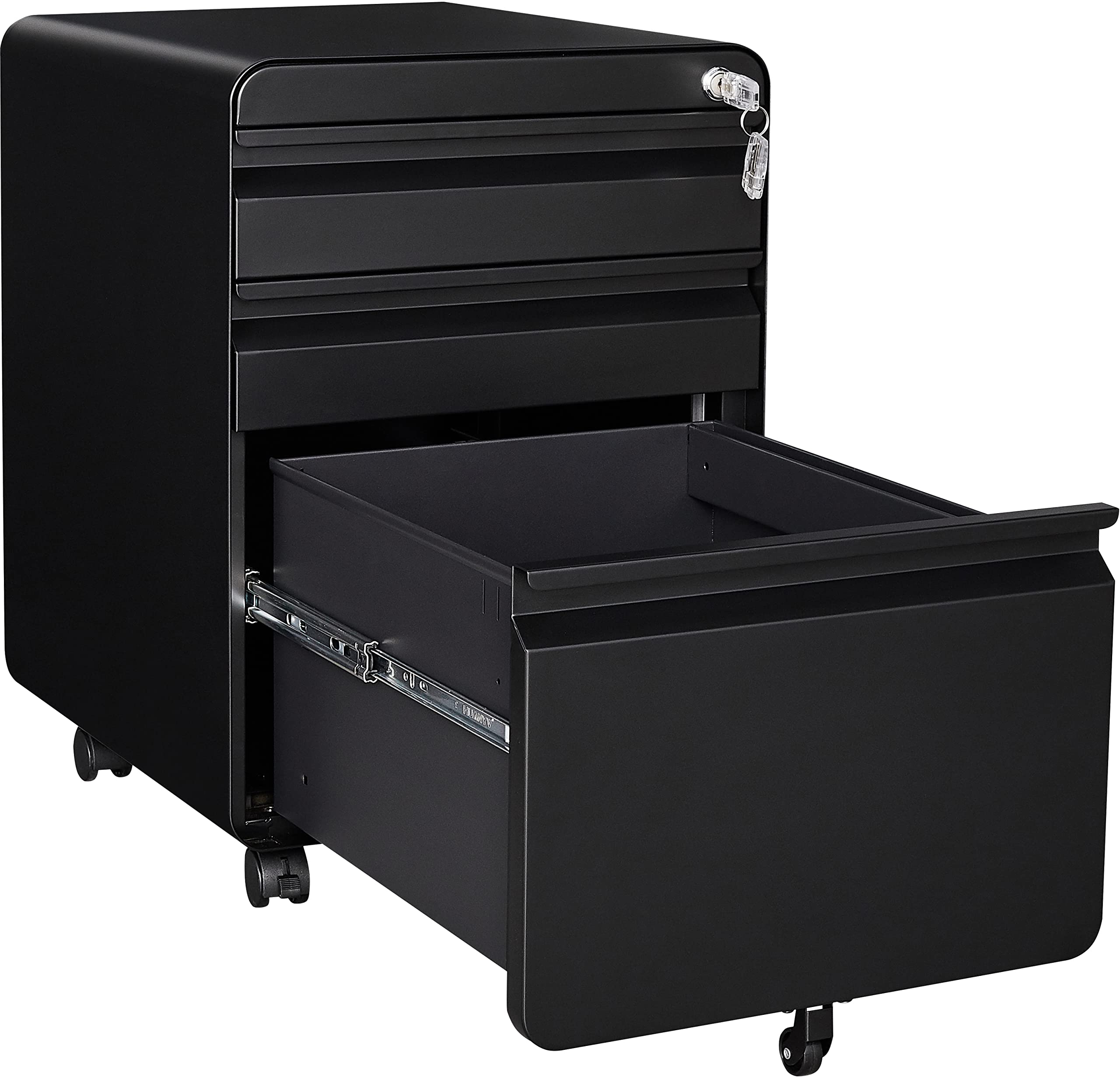 Fesbos 3-Drawer Vertical Locking File Cabinet - Mobile Metal Storage for Legal & Letter Size Documents - Pre-Assembled Office Filing Cabinet with Wheels - Perfect for Under Desk Organization & Home Office Storage