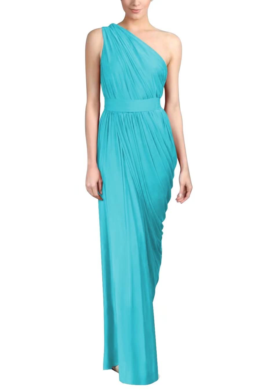 Elegant One Shoulder Mermaid Bridesmaid Dress - Long Satin Bodycon Prom Gown for Formal Evening Events, Weddings & Special Occasions