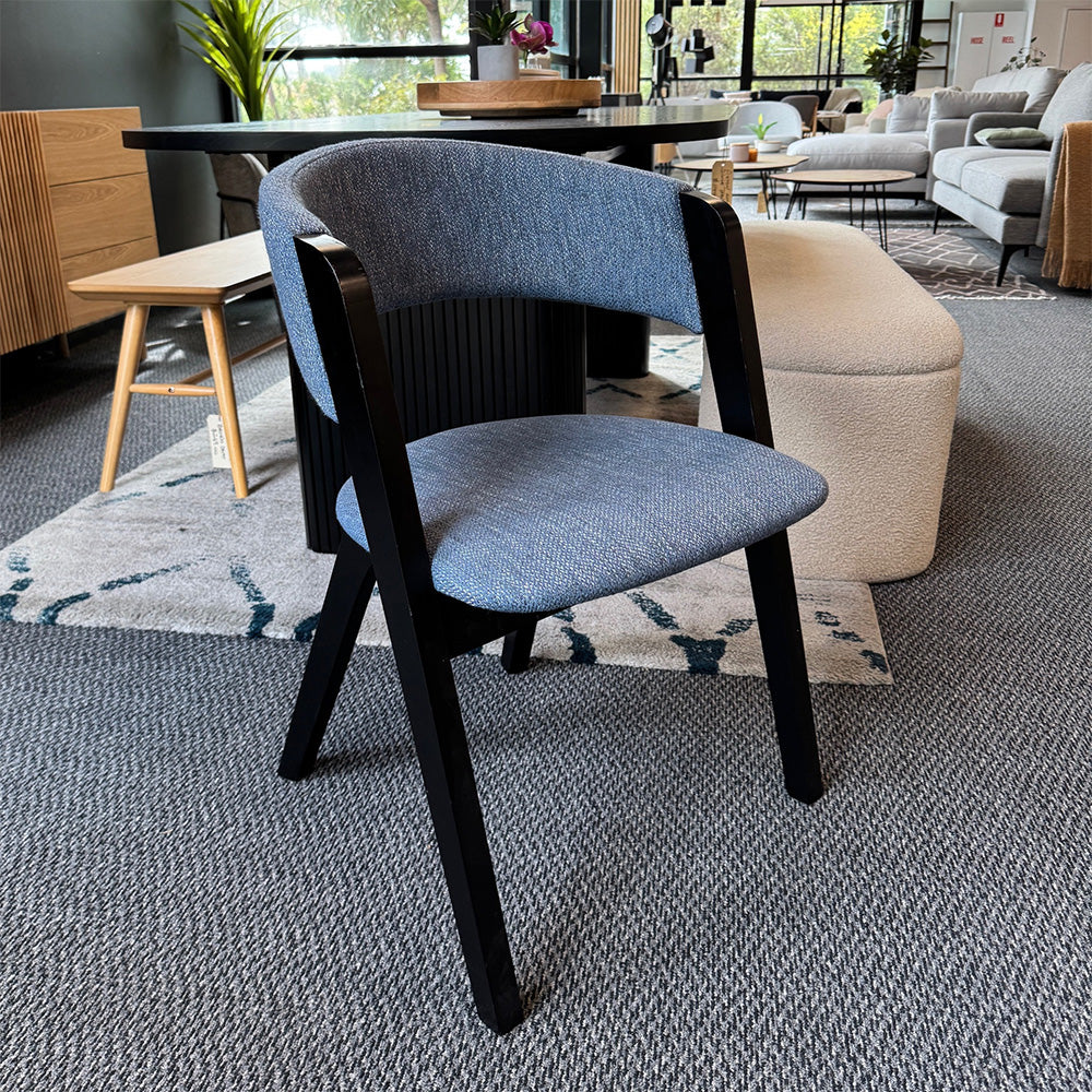 ALESSA Modern Dining Chair - Blue Upholstered Seat for Kitchen, Dining Room & Office - Comfortable & Stylish Home Furniture
