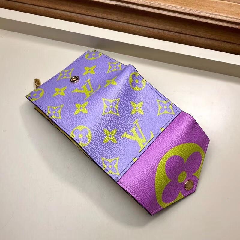 LV Monogram Canvas Zoé Wallet in Pink/Lila - Compact & Stylish for Summer 2019 Collection | Perfect for Everyday Use, Travel & Gift Giving