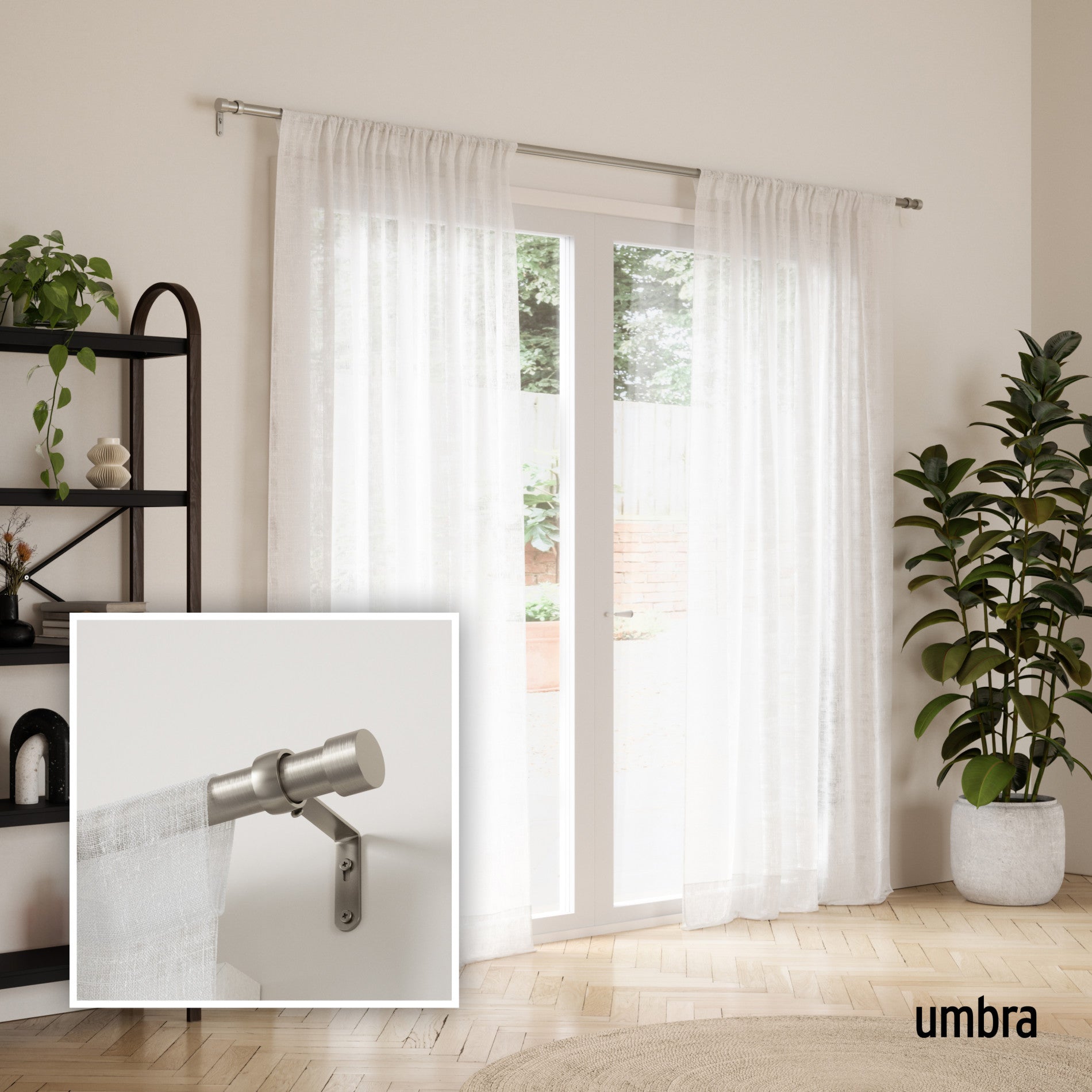Premium Cappa Curtain Rod - Adjustable Heavy Duty Drapery Rod for Windows, Black Finish - Perfect for Living Room, Bedroom & Home Decor
