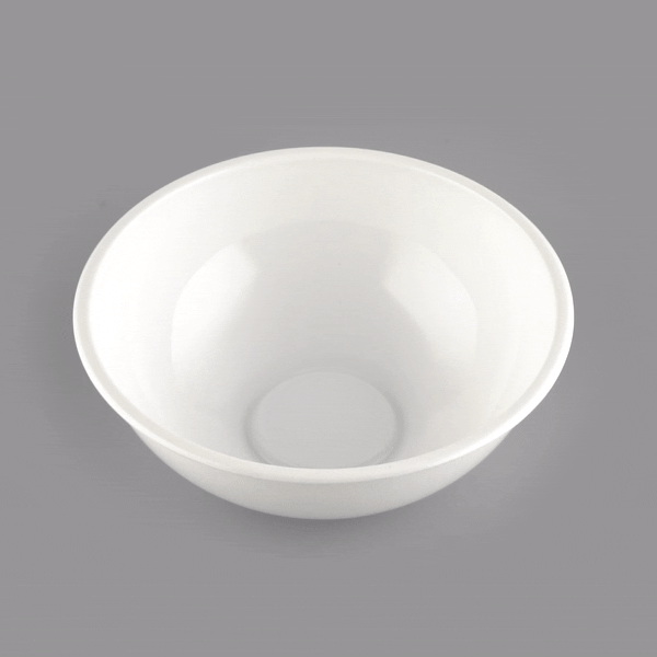 21 oz Round White Plastic Salad Bowl - 6.75