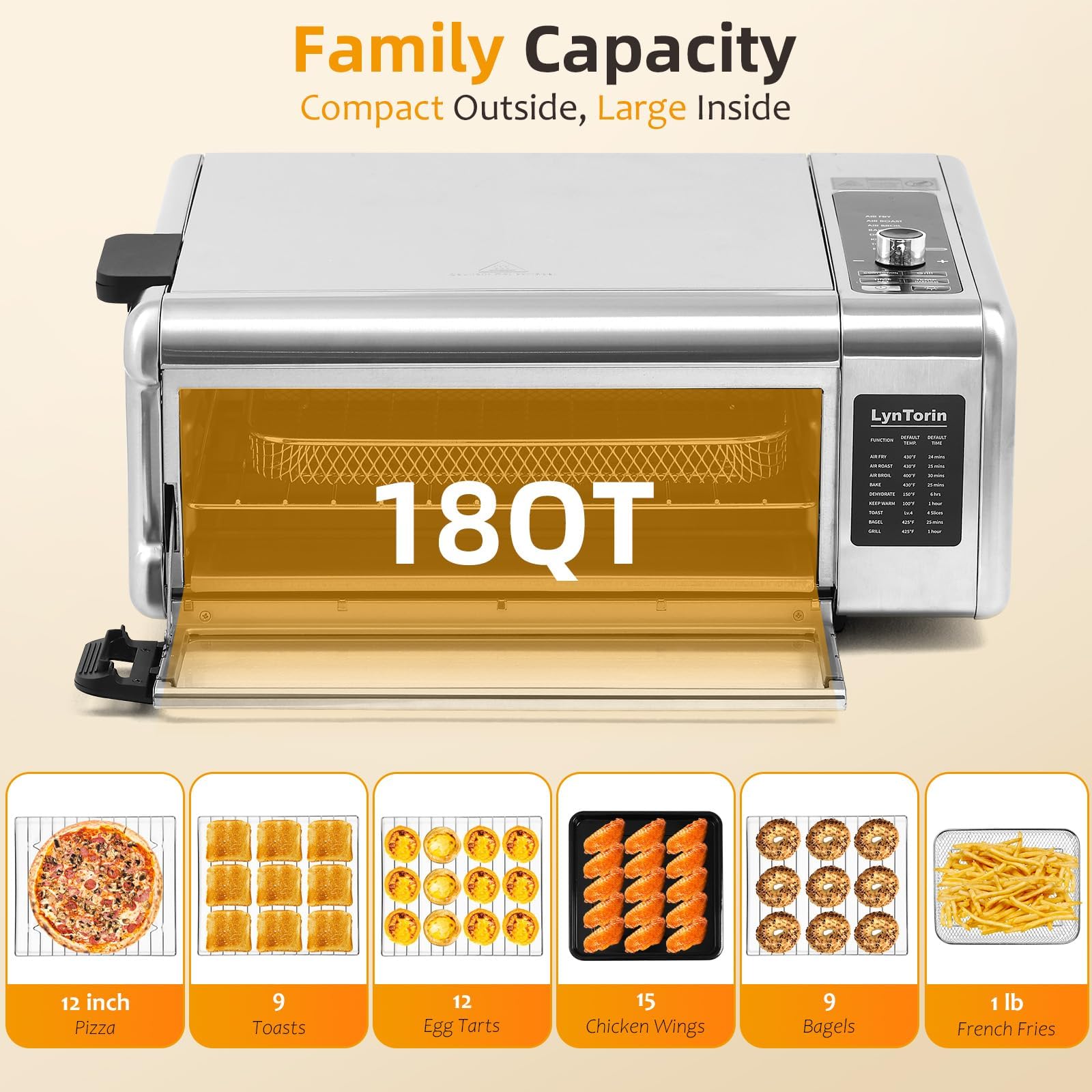 10-in-1 Digital Air Fryer & Pizza Oven Combo - Countertop Convection Oven with Flip-Up Design Saves 50% Space - Electric Toaster Oven for Baking, Roasting & Air Frying - Easy to Clean & Use - Perfect for Small Kitchens, Dorms & Apartments