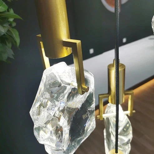 Modern Crystal Pendant Light - Elegant Ceiling Fixture for Dining Room, Kitchen Island & Bedroom Decor | Dimmable LED Chandelier Lighting