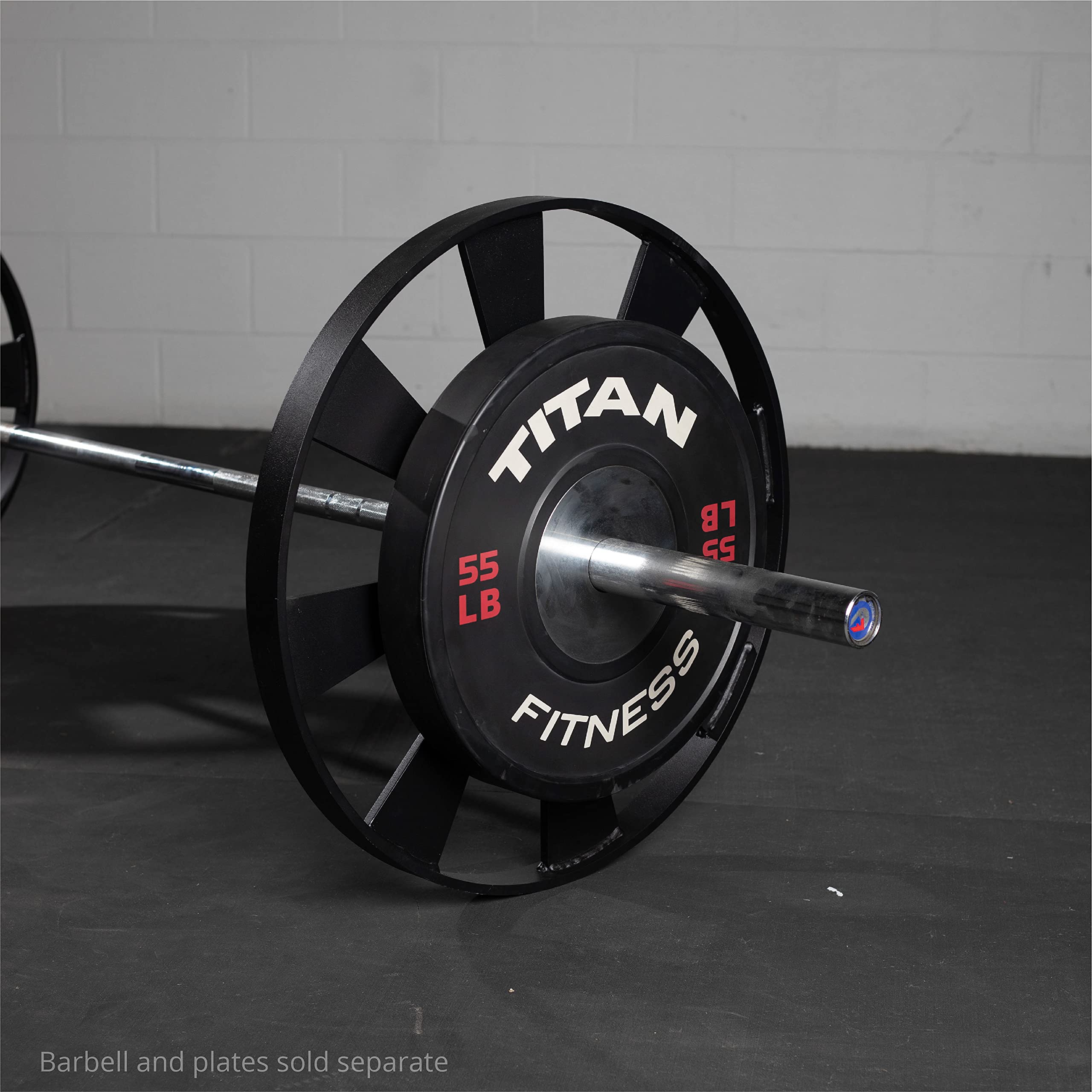 Titan Fitness 45 LB Wagon Wheel Pulling Blocks - 26-inch Steel Deadlift Weight Plates for Strength Training & CrossFit Workouts