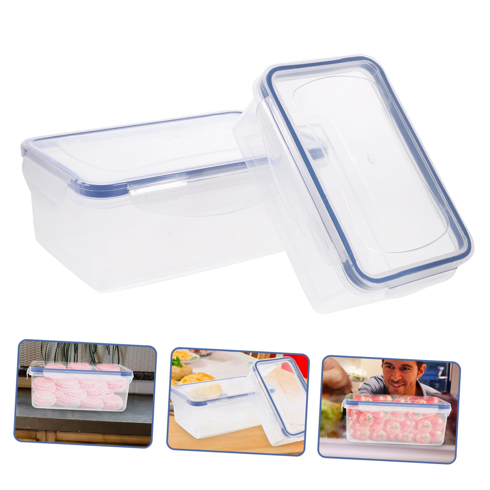 VOSAREA 4-Piece Airtight Food Storage Containers for Sandwiches | BPA-Free PP Plastic & Silicone | Microwave & Dishwasher Safe | Compact Lunch Box for Kids, Adults | Perfect for School, Work, Picnics & Travel