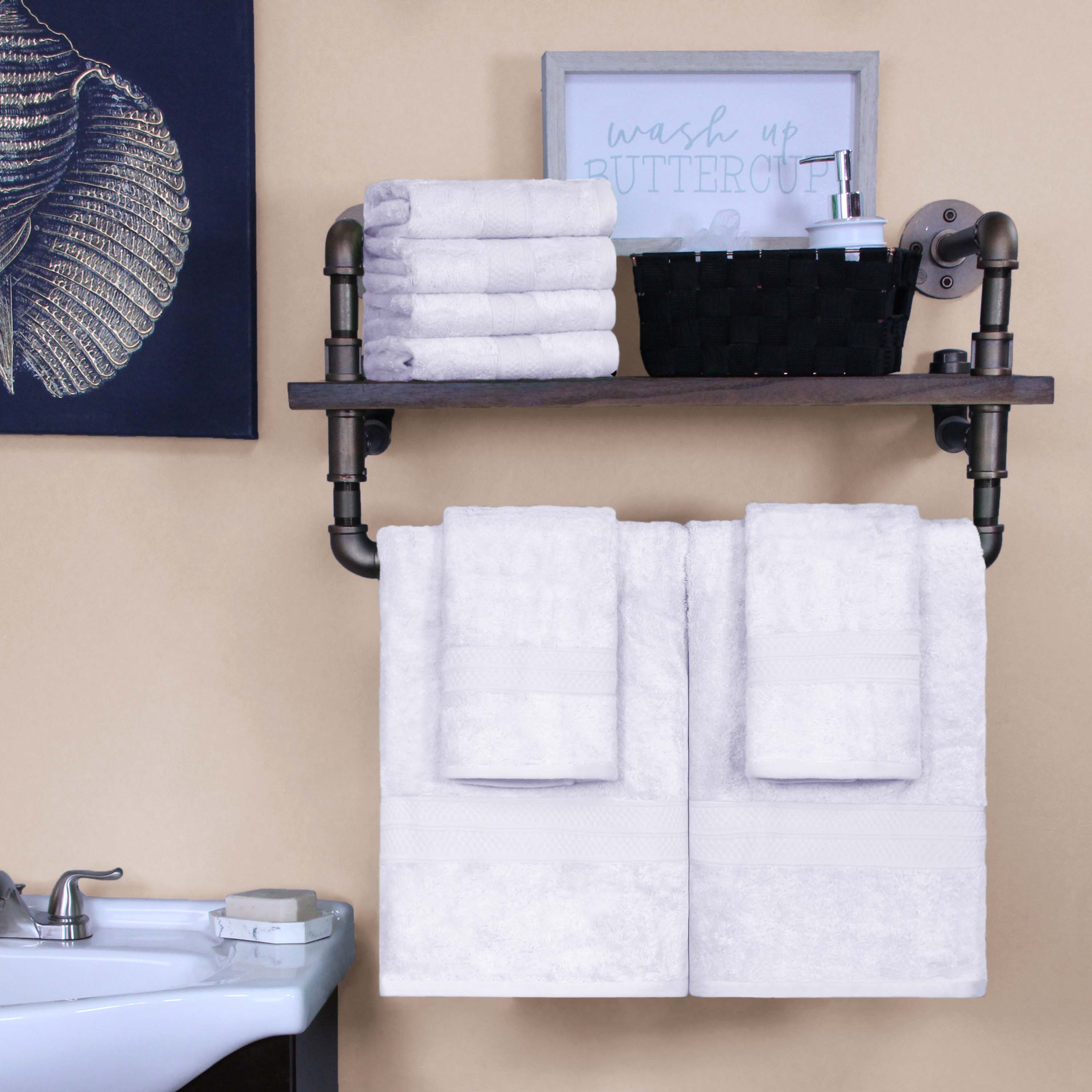 Ultra Soft Rayon Bamboo Cotton Blend Bath & Hand Towel Set | Eco-Friendly, Absorbent & Luxurious for Spa, Bathroom & Guest Use