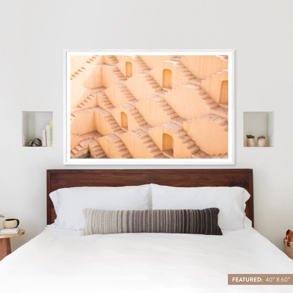 Limited Edition Jaipur Stepwell Art Print - Handmade Indian Wall Decor for Home & Office - Perfect for Living Room, Bedroom, or Gift Giving
