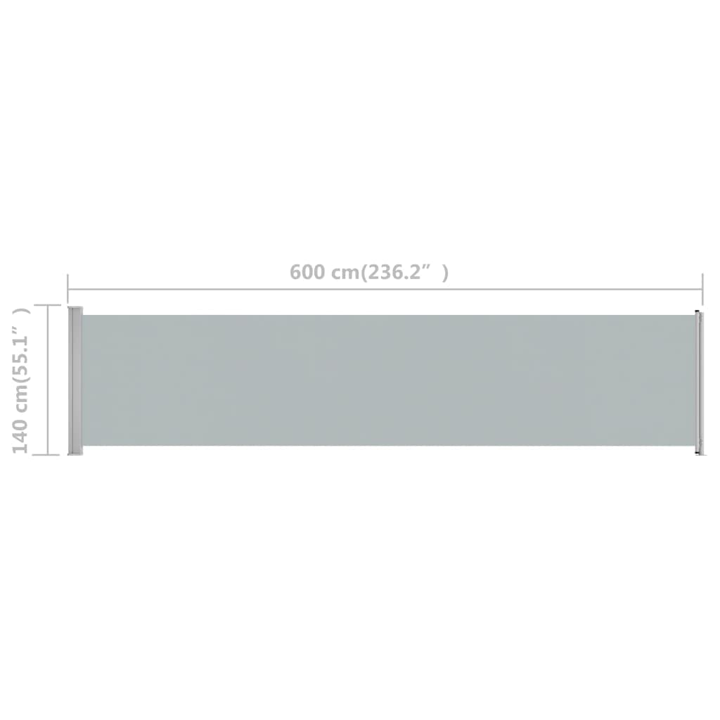 CHARMMA Retractable Side Awning - UV-Resistant Patio Privacy Screen & Wind Divider 55.1