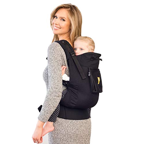 LÍLLÉbaby 3-in-1 Ergonomic Baby Carrier with Lumbar Support & Breathable Mesh - Toddler Carrier for 25-60 lbs - Comfortable for Hiking, Travel, Shopping & Daily Use - Black - Best for Parents & Caregivers