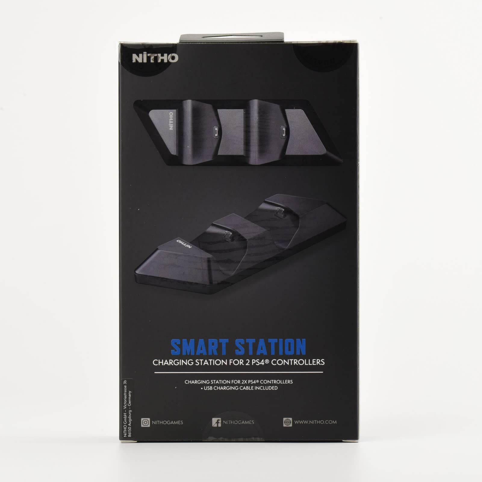 NiTHO PS4 Controller Charger Station - Dual USB Charging Dock for PlayStation 4/PS4 Slim/PS4 Pro Controllers | Fast Charging | Black | Perfect for Gaming Setup & Multiplayer Sessions
