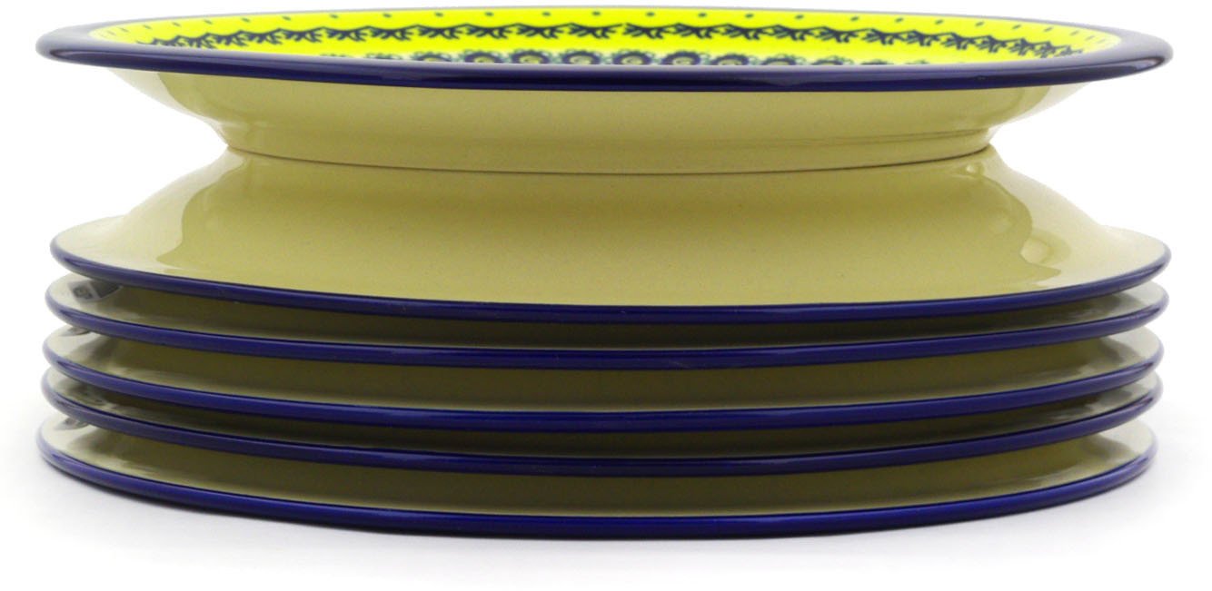 Authentic Polish Pottery 10¾-inch Set of 6 Plates - Peacock & Bumble Bee Design - Handcrafted Ceramic Dinnerware with Certificate of Authenticity | Perfect for Home Dining, Wedding Gifts & Collectors