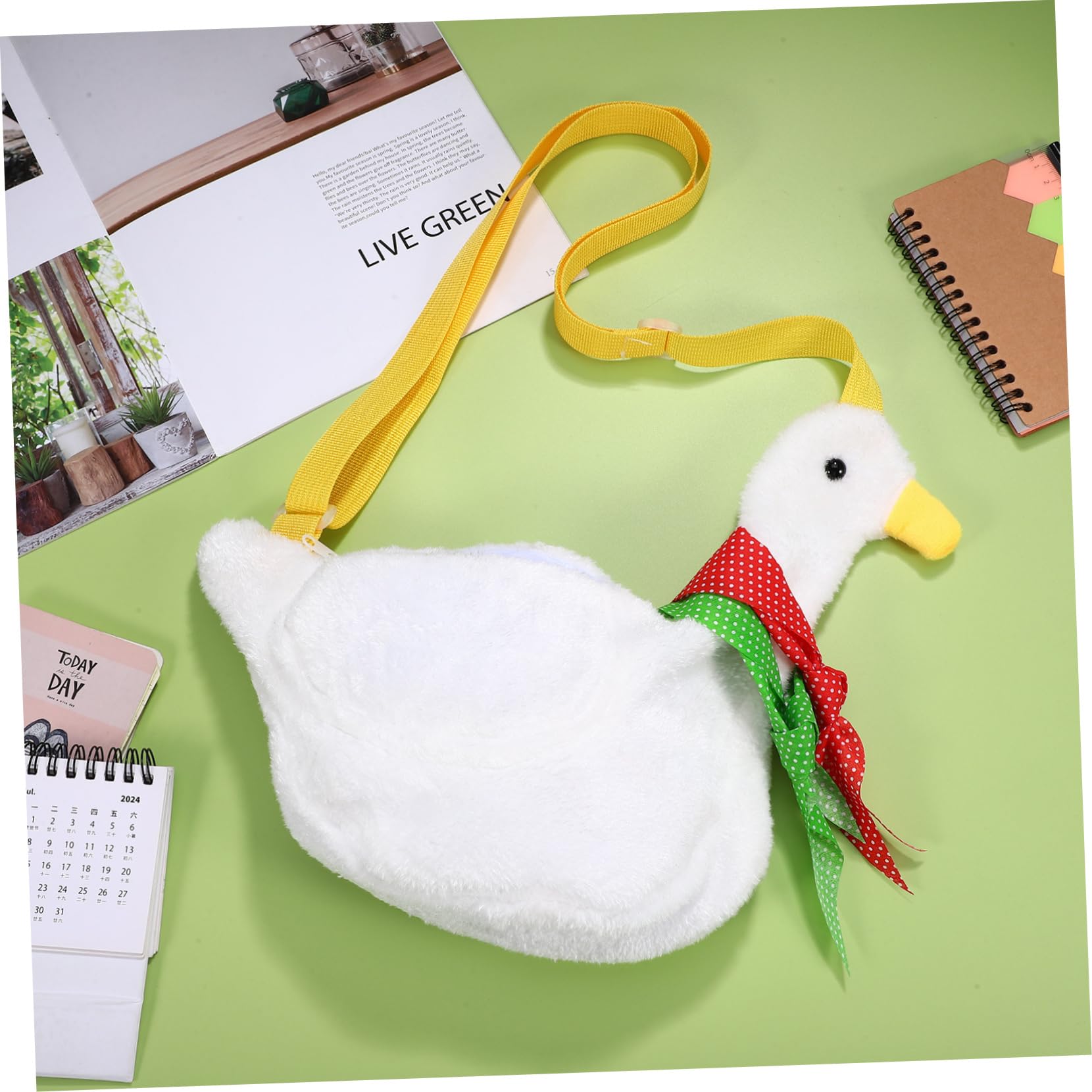 **Kichvoe Adorable Duck Plush Backpack - Cute Cartoon Duck Shaped Crossbody Bag for Women, Girls, Teens - Soft Stuffed Animal Shoulder Bag in White - Perfect for School, Travel, Gifts & Cosplay**