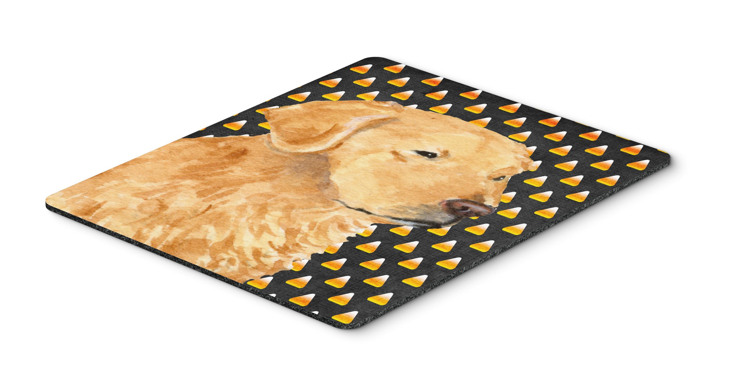 Golden Retriever Candy Corn Halloween Mouse Pad - Non-Slip Large Computer Mousepad for Office, Gaming & Home Use | Washable Desk Mat with Dog Portrait | Perfect for Halloween Decor & Workstation Setup